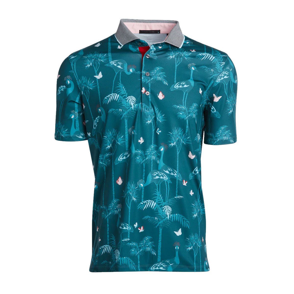 Greyson Heron Dance Garter Men's Golf Polo Shirt - Moisture Wicking Performance Top for Golf, Tennis & Casual Wear