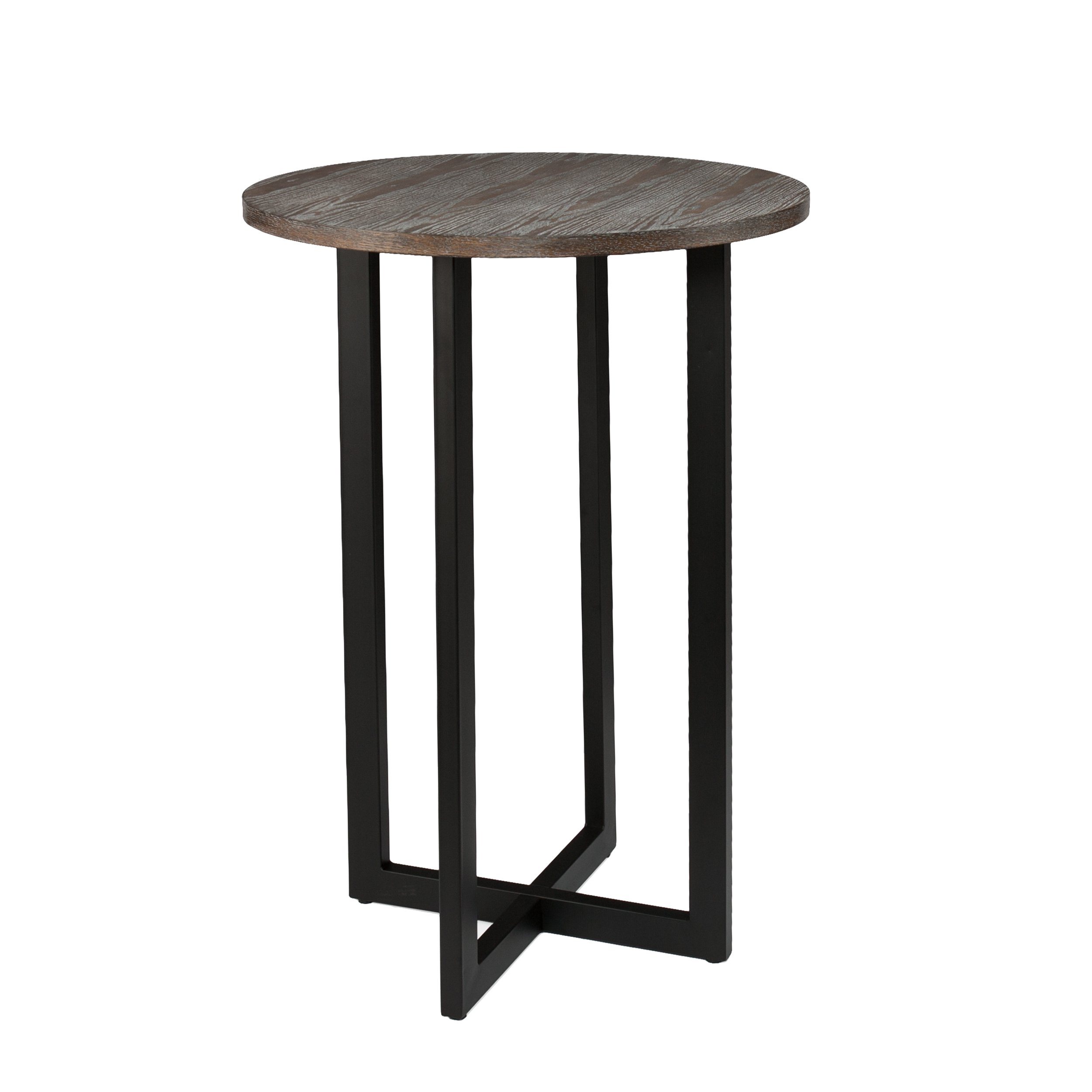 SEI Furniture Danby 42 Inch Bar Bistro Table - Black & Burnt Oak Finish - Perfect for Kitchen, Dining Room, Patio or Outdoor Entertaining