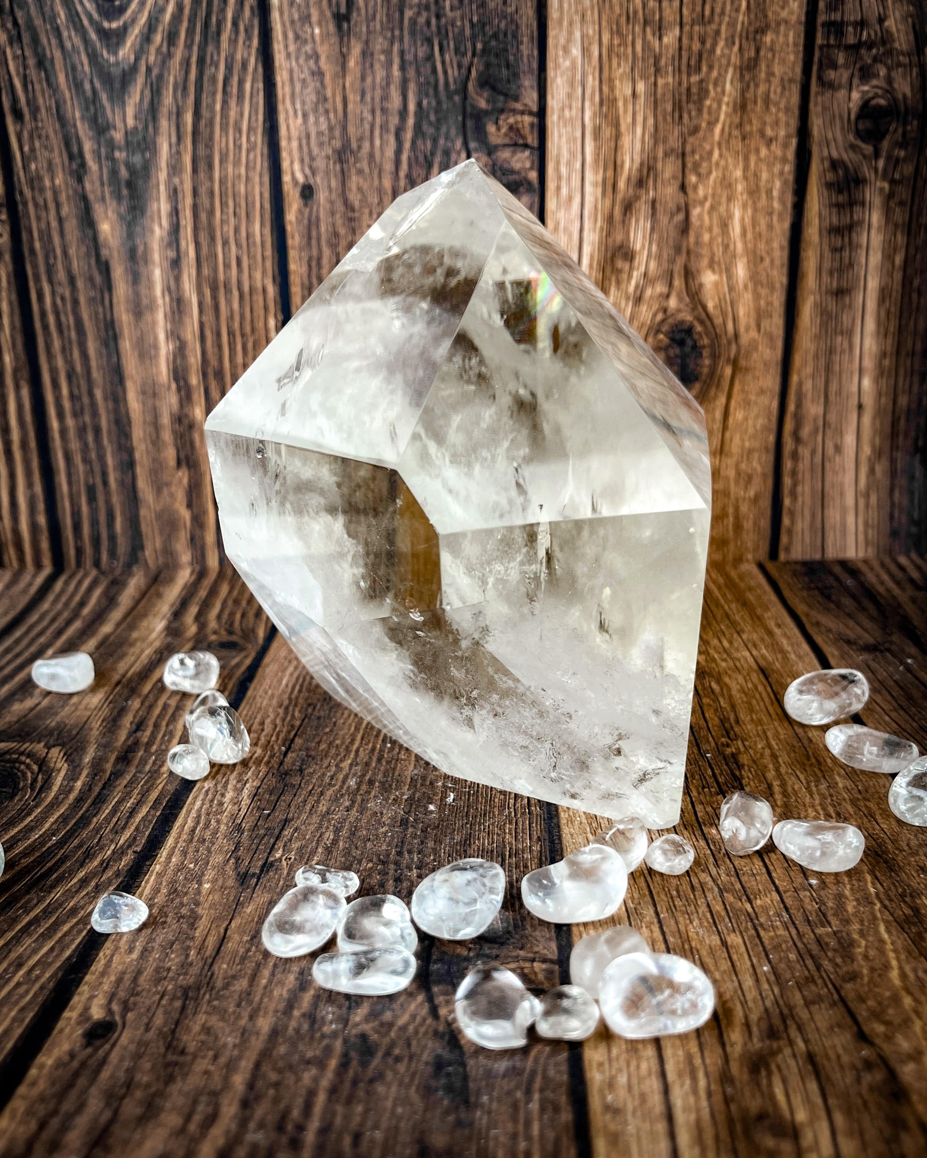 Premium A+ Grade Clear Quartz Point - Natural Healing Crystal for Meditation, Reiki, and Energy Cleansing | Perfect for Home Decor, Yoga Spaces, and Spiritual Practices