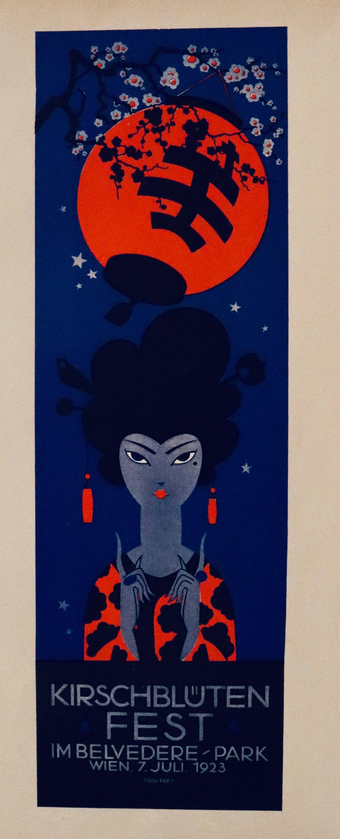 Vintage 1923 German Cherry Blossom Festival Poster - Original Asian Woman Art Print for Home Decor & Wall Art | Perfect for Living Room, Bedroom & Office Decoration