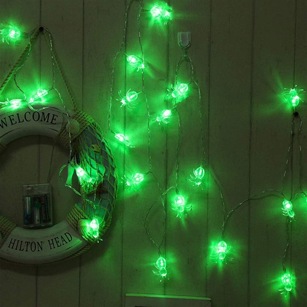 20/40 LED Purple Spider Halloween String Lights - Battery Operated Outdoor Decor for House, Garden, Yard & Party | Waterproof Fairy Lights for Spooky Night Decorations (Green, 3M 20LEDs) - Perfect for Halloween Parties, Haunted Houses & Outdoor Nighttime Decor
