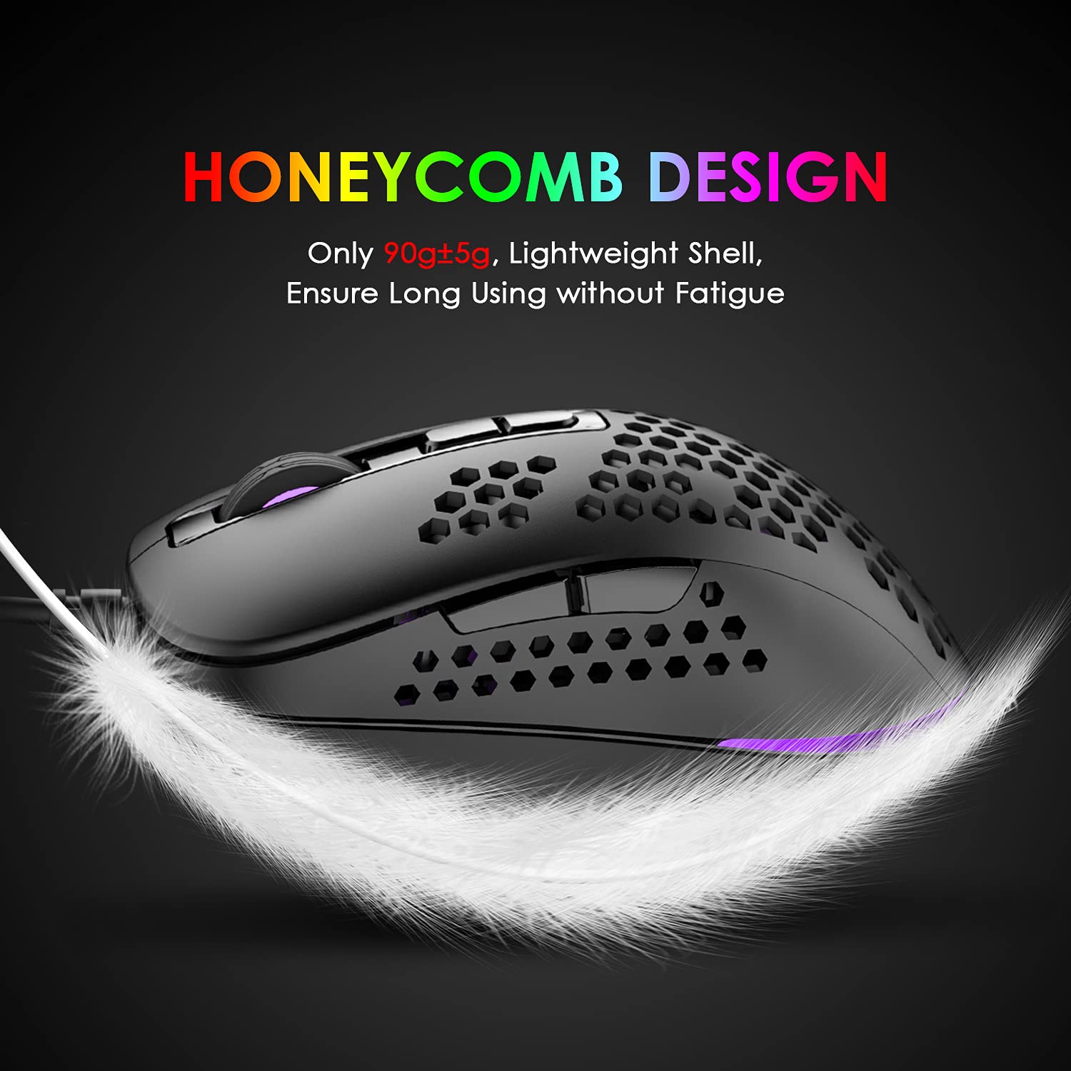 RK61 60% Mechanical Gaming Keyboard and Mouse Combo - RGB Backlit Wired Keyboard, 2400 DPI Honeycomb Gaming Mouse with Mouse Pad for PC Gamers (Black) | Perfect for Esports, FPS & MMO Gaming