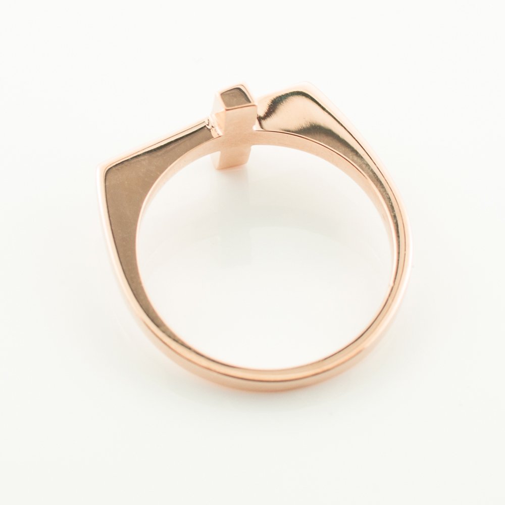 10K Rose Gold Flat Top Sideways Cross Ring for Women - Elegant Christian Jewelry Gift for Birthday, Anniversary & Everyday Wear