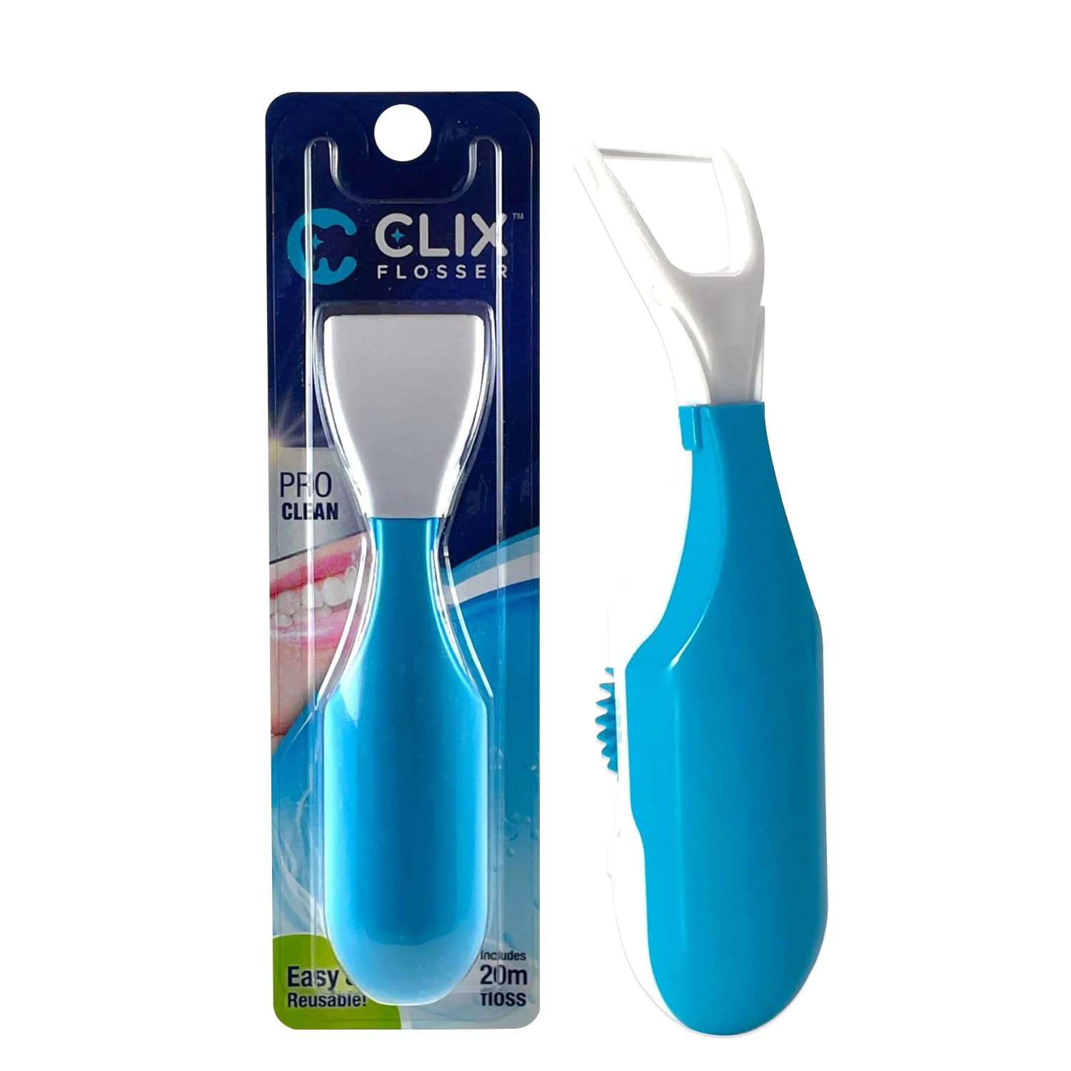 Electric Water Flosser for Teeth Cleaning - Rechargeable Cordless Dental Flosser with 4 Tips & Travel Case - Waterproof IPX7 Oral Irrigator for Braces, Gums & Plaque Removal - Perfect for Home & Travel Use (Light Blue)