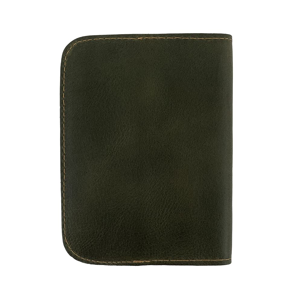 Premium Handmade Full Grain Leather Bifold Passport Wallet - RFID Blocking Travel Wallet with Card Slots & Money Holder - Classic Dark Jade Passport Cover for Men & Women | Perfect for International Travel, Business Trips & Vacation Accessories