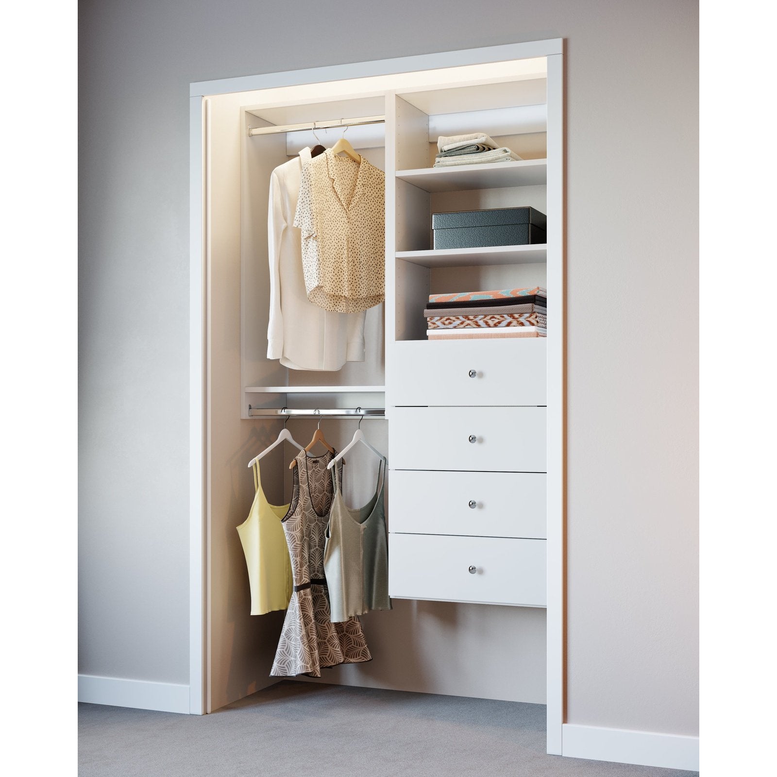 Premium Compact Closet Kit - Space-Saving Wardrobe Organizer for Small Bedrooms & Apartments | Ideal for Closet Storage Solutions