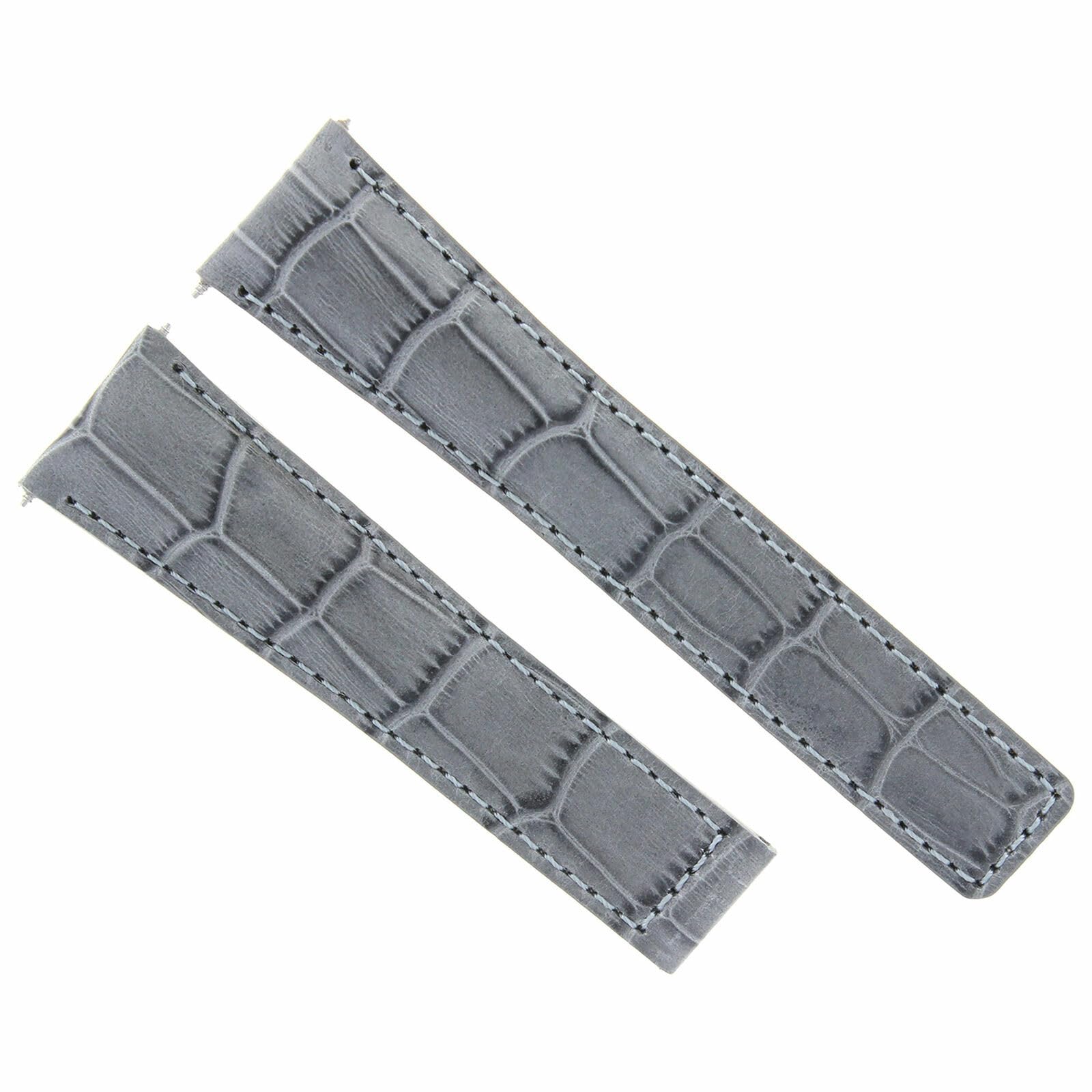 22mm Genuine Leather Watch Band Strap with Deployant Clasp - Compatible with TAG Heuer Carrera (Gray) | Premium Replacement Watch Strap for Men's Luxury Watches | Business, Office & Formal Occasions