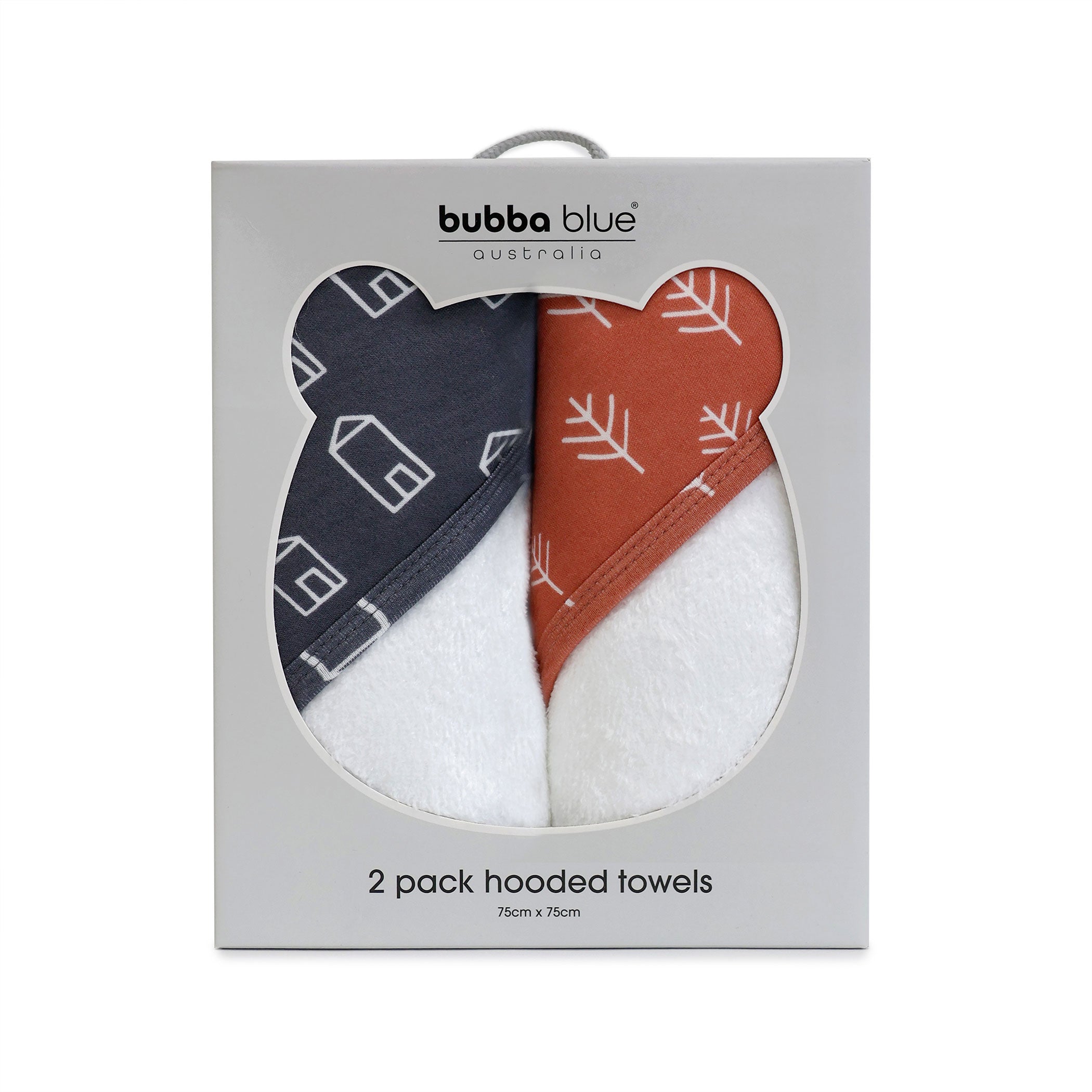 Nordic Style 2-Pack Hooded Bath Towel Set - Charcoal & Clay Colors | Soft & Absorbent for Babies, Kids, and Adults | Perfect for Beach, Pool, Spa, and Home Use