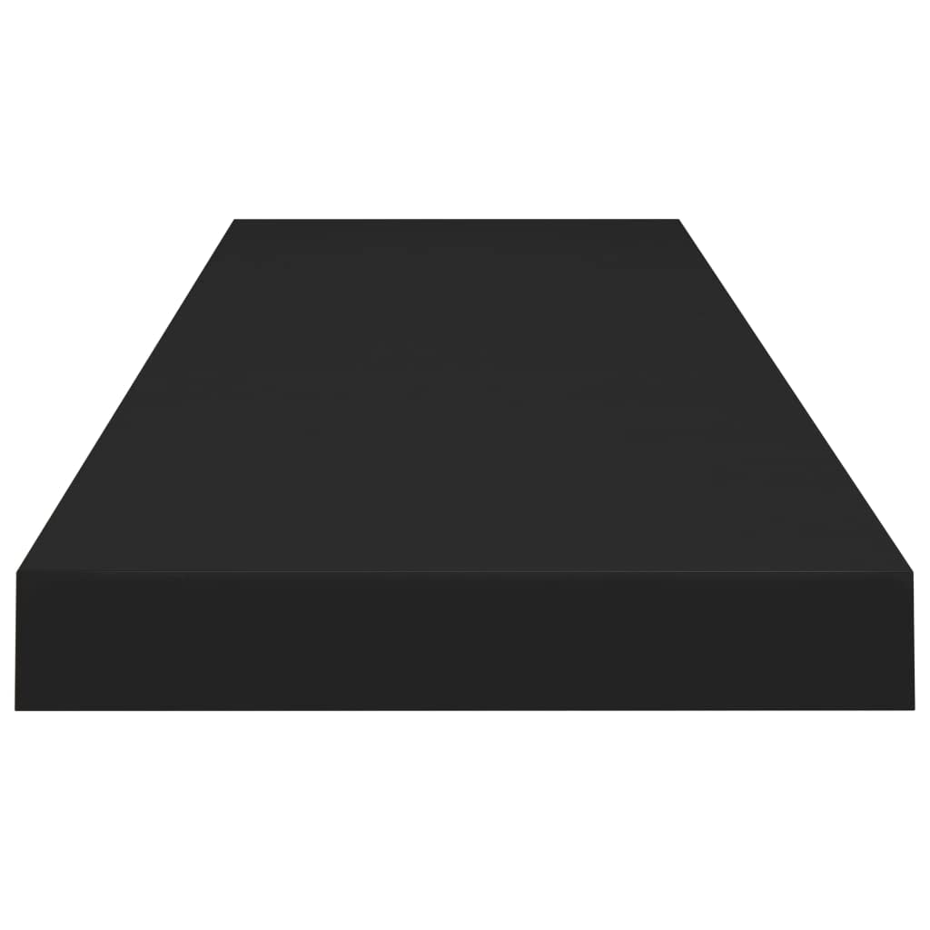Modern Floating Wall Shelves Set of 4 - Black MDF Ledge Shelf 35.4