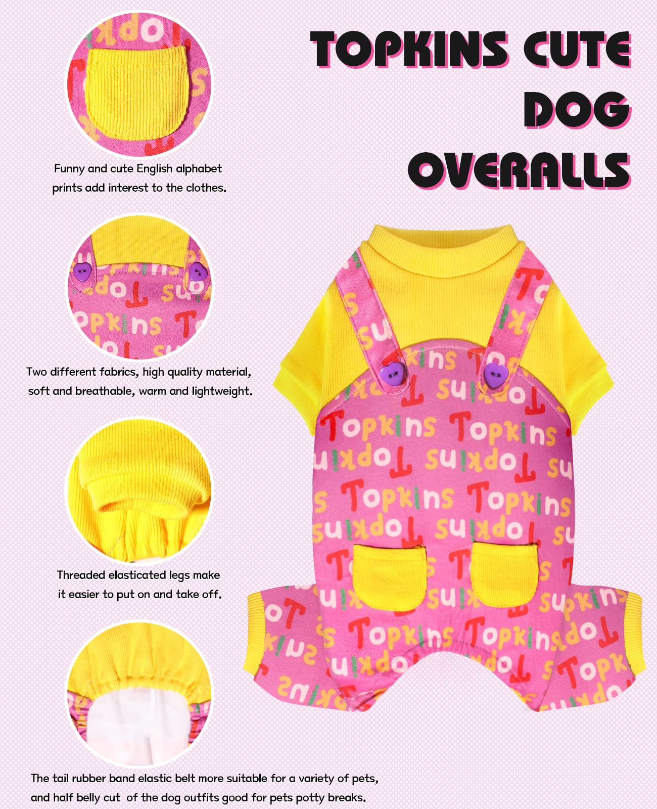 **Cozy Fleece Dog Pajamas for Small & Medium Dogs – Soft & Cute Pet Pjs in Yellow & Pink (XL) – Perfect for Winter Nights & Indoor Lounging**