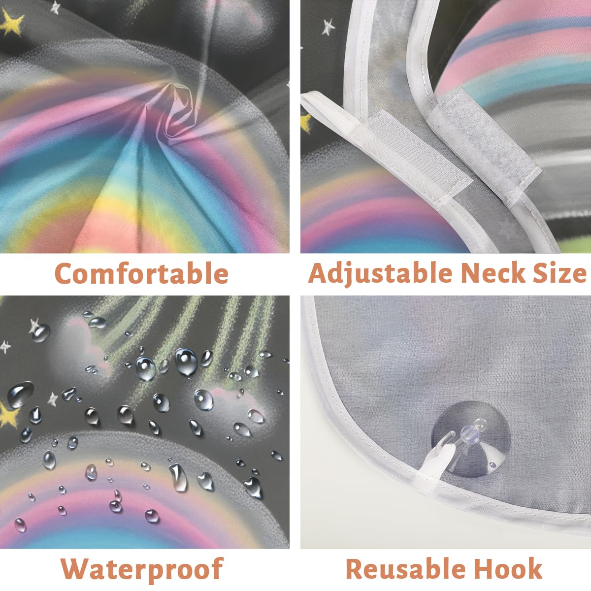 Rainbow Planet Pattern Beard Shaving Bib for Men - Waterproof Hair Dye Apron & Makeup Cape for Women - Salon & Barber Accessories - Perfect for Home Grooming, Hair Cutting, Beard Trimming & Sink Cleaning - Great Gift for Stylists & Barbers