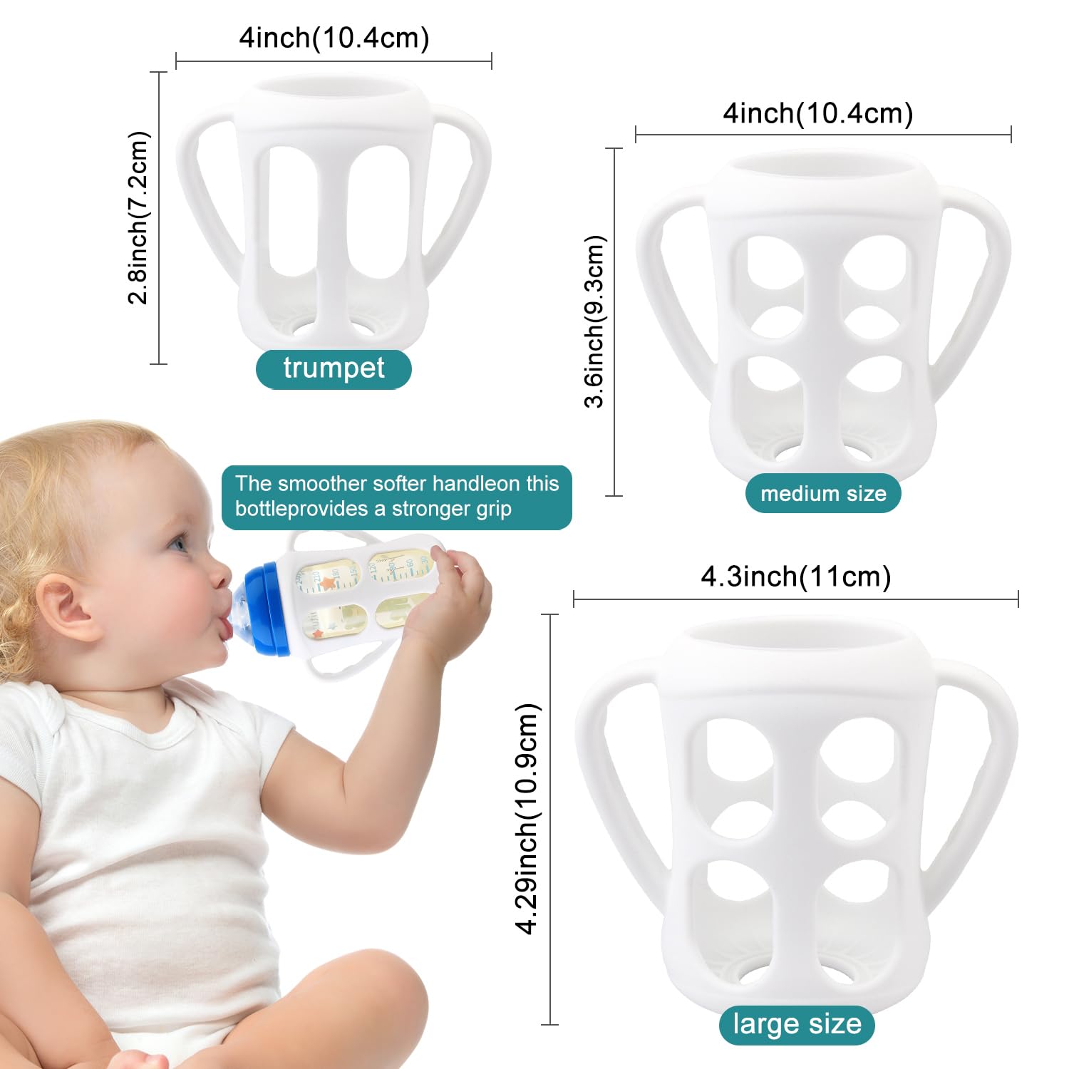 3 Packs Baby Bottle Handles for Philips Avent Natural & Anti-Colic Baby Bottles - Easy Grip Holder for Infant Feeding - Perfect for Travel, Daycare & Learning to Hold Bottle Independently