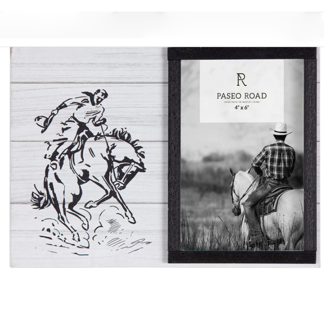 4x6 Ranch Bronc Frame - Western Style Picture Frame for Cowboy Decor, Horse Lovers, and Ranch Home Décor - Perfect for Wall Art, Family Photos, and Rustic Interior Design