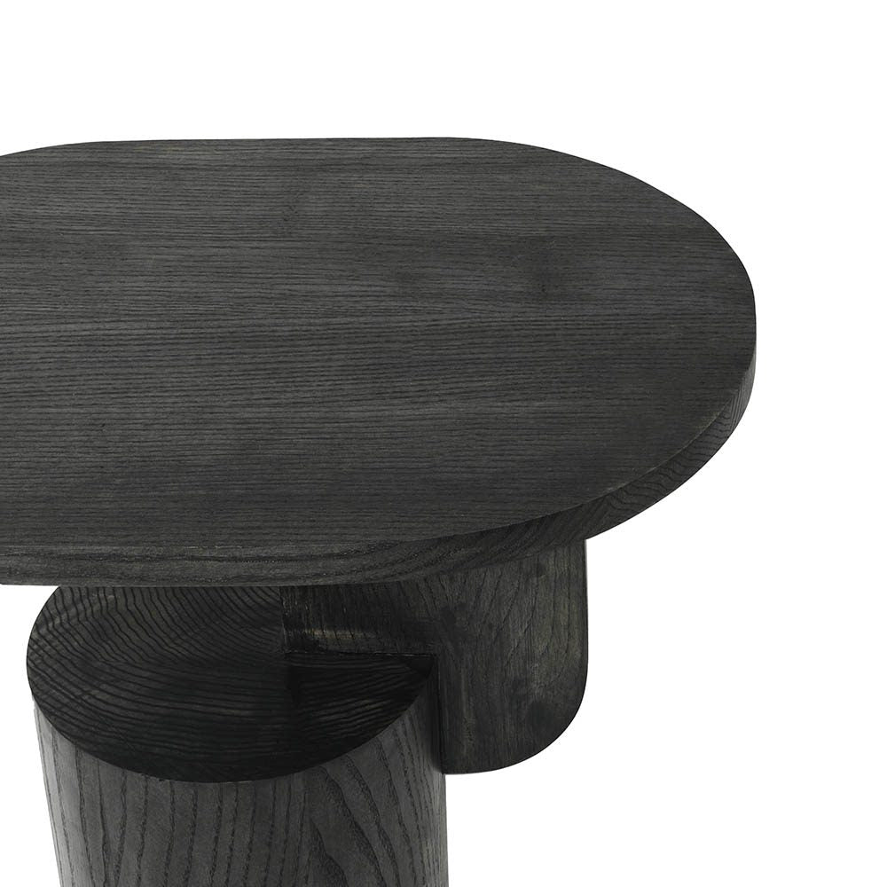 FERM LIVING Insert Side Table - Black Stained Oak Wood Nightstand for Bedroom, Living Room & Office | Modern End Table with Storage Shelf