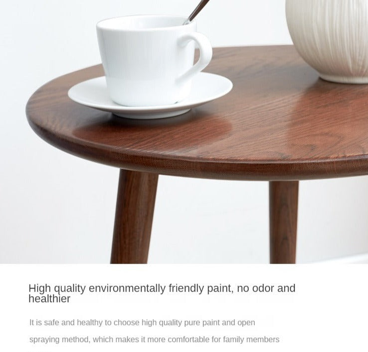 Solid Oak Wood Side Table - Rustic End Table for Living Room, Bedroom, or Patio - Perfect for Coffee, Books, and Decor