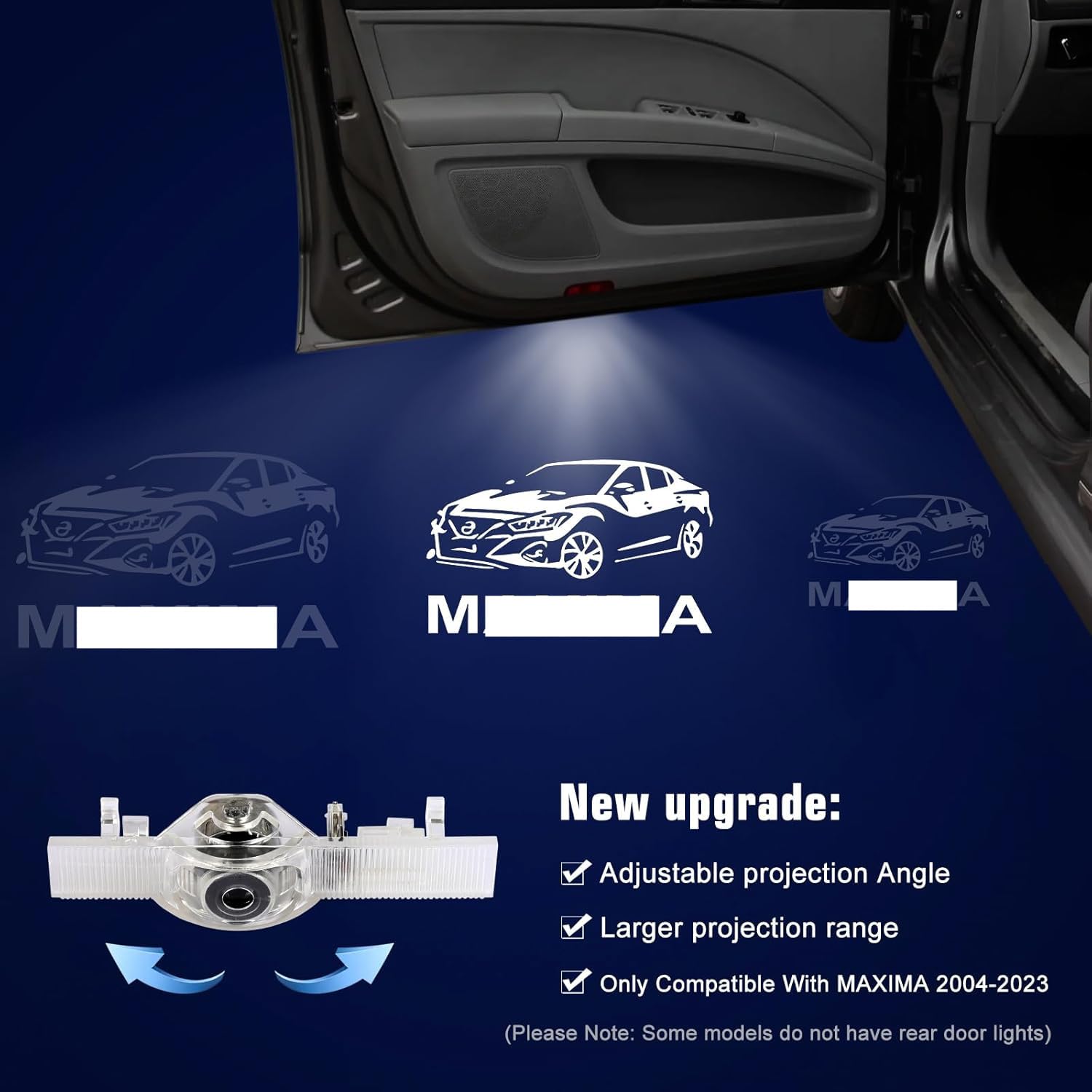 Upgrade Your Maxima 2004-2022 with No Fade Car Door Lights Logo - Durable Puddle Lights & Welcome Lights Accessories (2PCS) for Enhanced Nighttime Safety & Style