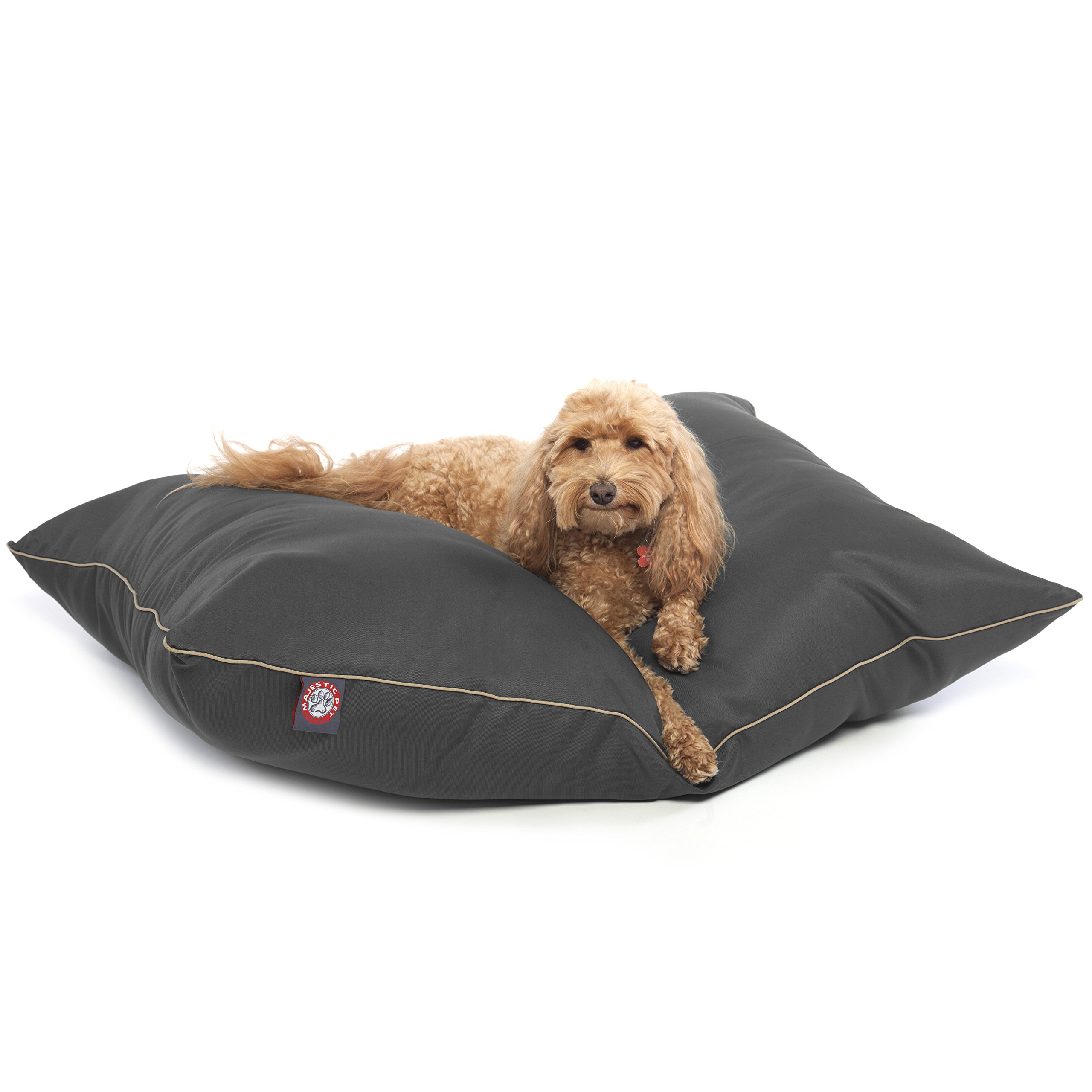 Washable Non-Slip Medium Dog Bed for Crates & Kennels - 35x28 Inch Comfy Orthopedic Pet Bed for Medium Breeds (Solid Gray) - Perfect for Sleeping, Lounging & Travel