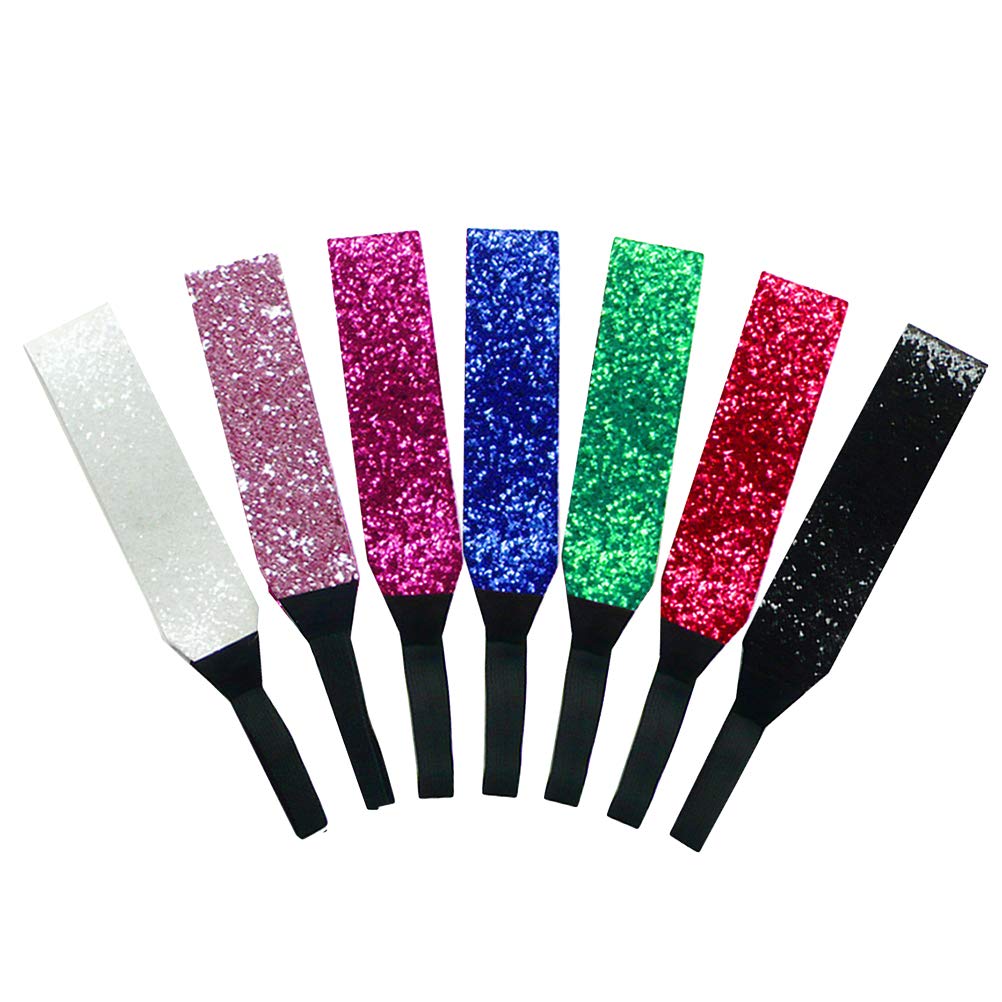 7-Piece Christmas Gift Elastic Stretch Headbands Set - Sparkly Sequin Yoga Sports Headbands for Women, Glitter Hair Accessories for Running, Fitness & Photo Props - Perfect for Holidays, Parties & Workouts