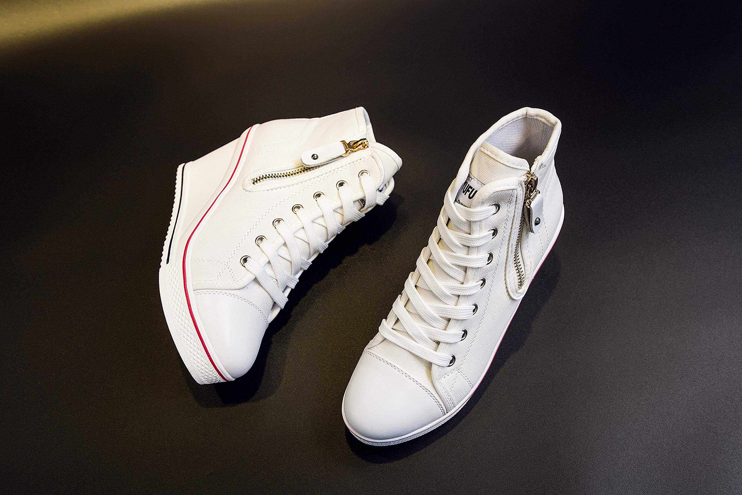Women's Fashion Canvas High Heel Sneakers - Comfortable Platform Wedge Pump Shoes for Walking & Casual Wear | Perfect for Office, Dating & Daily Outfits