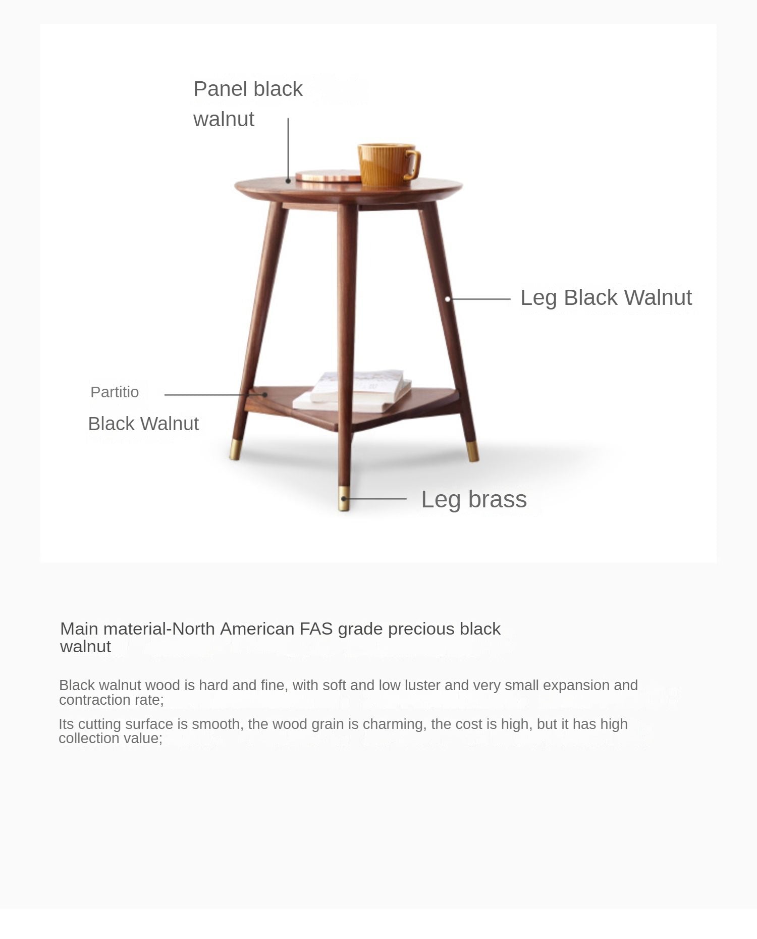 Premium Black Walnut Solid Wood Edge Table - Handcrafted Dining Table, Coffee Table or Side Table - Perfect for Modern Living Room, Dining Room & Office Decor