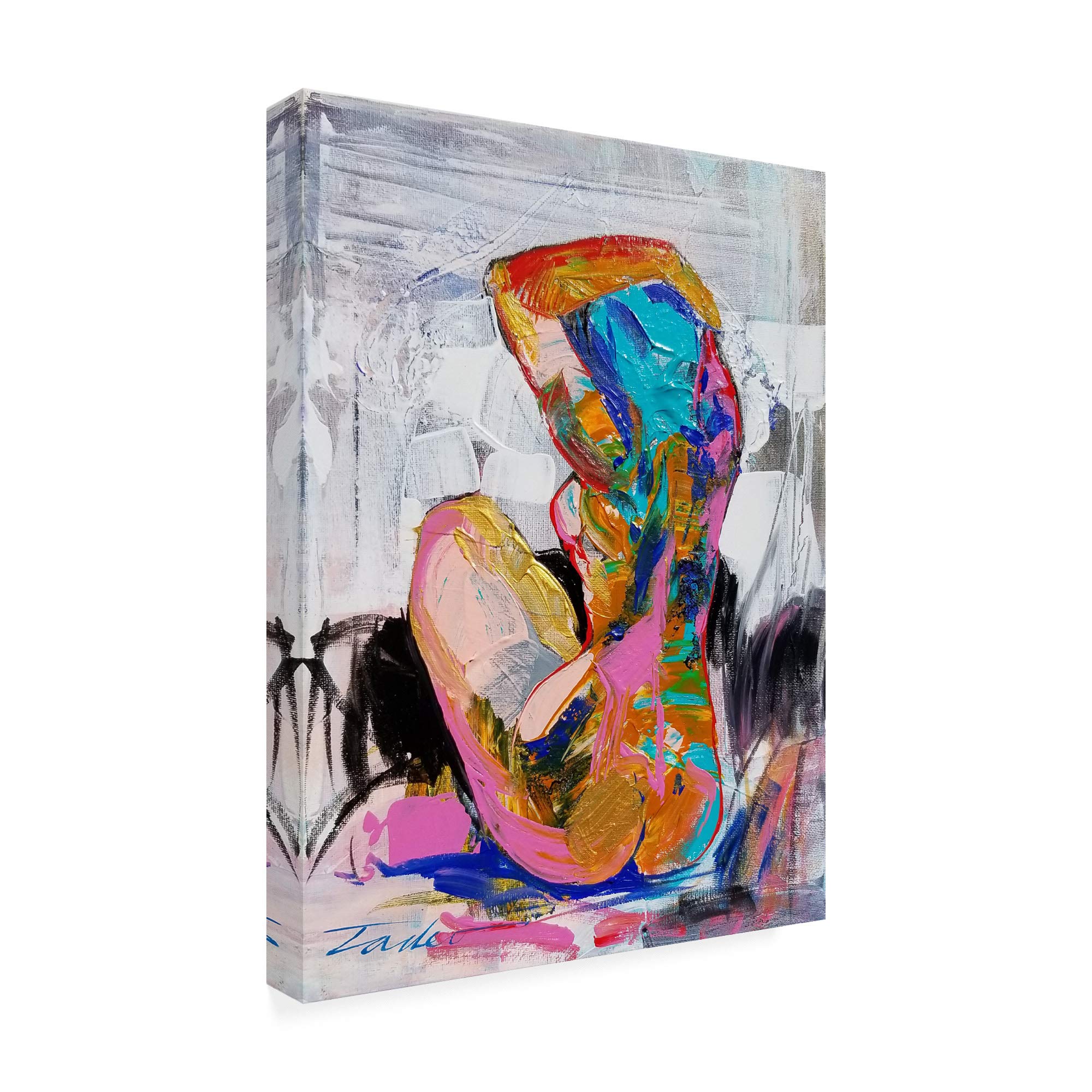 Tadeo Zavaleta The Beach Abstract Painting - 35x47 Inch Modern Coastal Wall Art for Living Room, Bedroom & Office Decor | Trademark Fine Art
