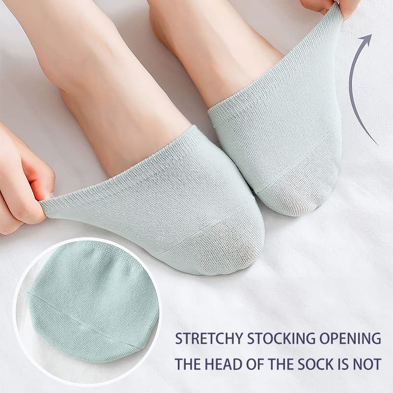 6 Pairs Invisible Toe Socks for Women - Non-Slip Half Socks for Shoes & Sandals
