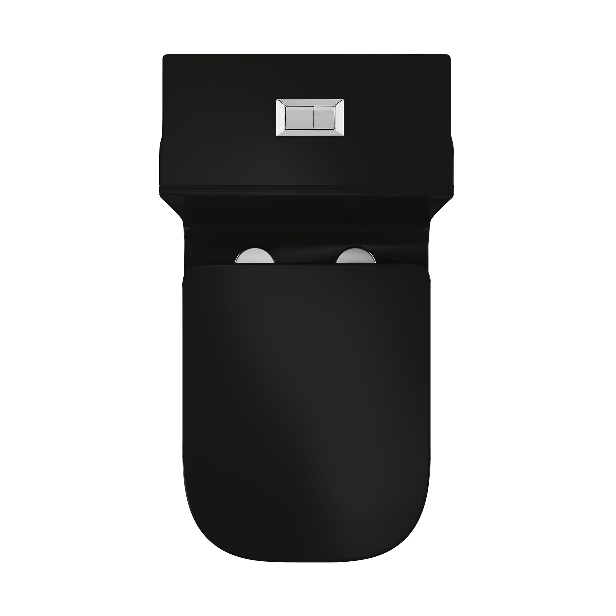 Concorde One Piece Square Toilet with Dual Flush 1.1/1.6 GPF - Glossy Black Modern Water-Saving Bathroom Fixture for Home & Commercial Use