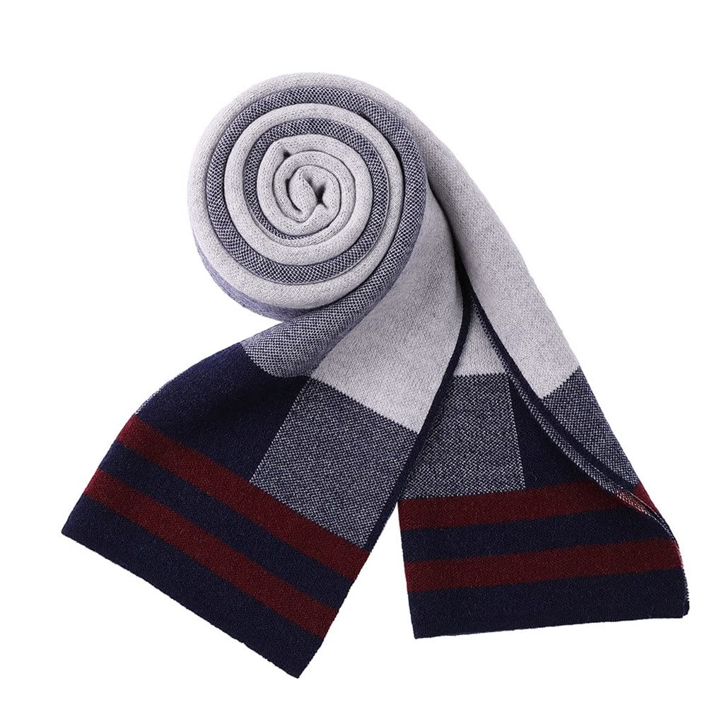 Stylish Plaid Scarf for Men - Korean Fashion Winter Warm Scarf, Soft & Comfortable, 170x30cm (Color B) - Perfect for Autumn, Winter Outfits & Casual Style