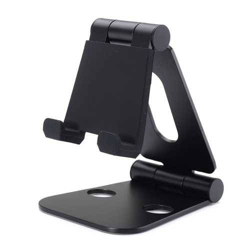Aluminum Double Folding Bracket Stand for Smartphone & Tablet - Adjustable Phone Holder for Desk, Bed, Car - Perfect for Watching Videos, Video Calls & Reading