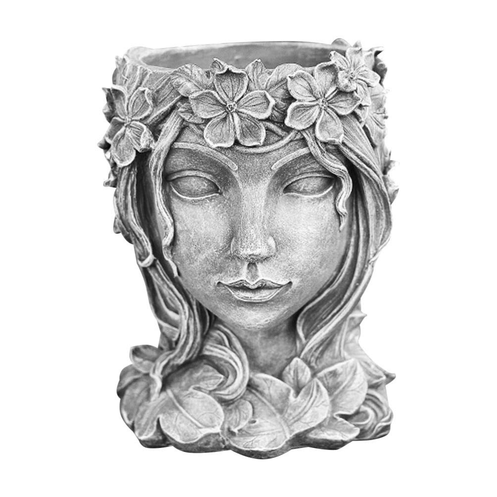 YARNOW Resin Face Planters Pots - Unique Head Planter for Succulents, Cactus & Flower Arrangements | Perfect for Home Decor, Office Desk & Garden Decorations