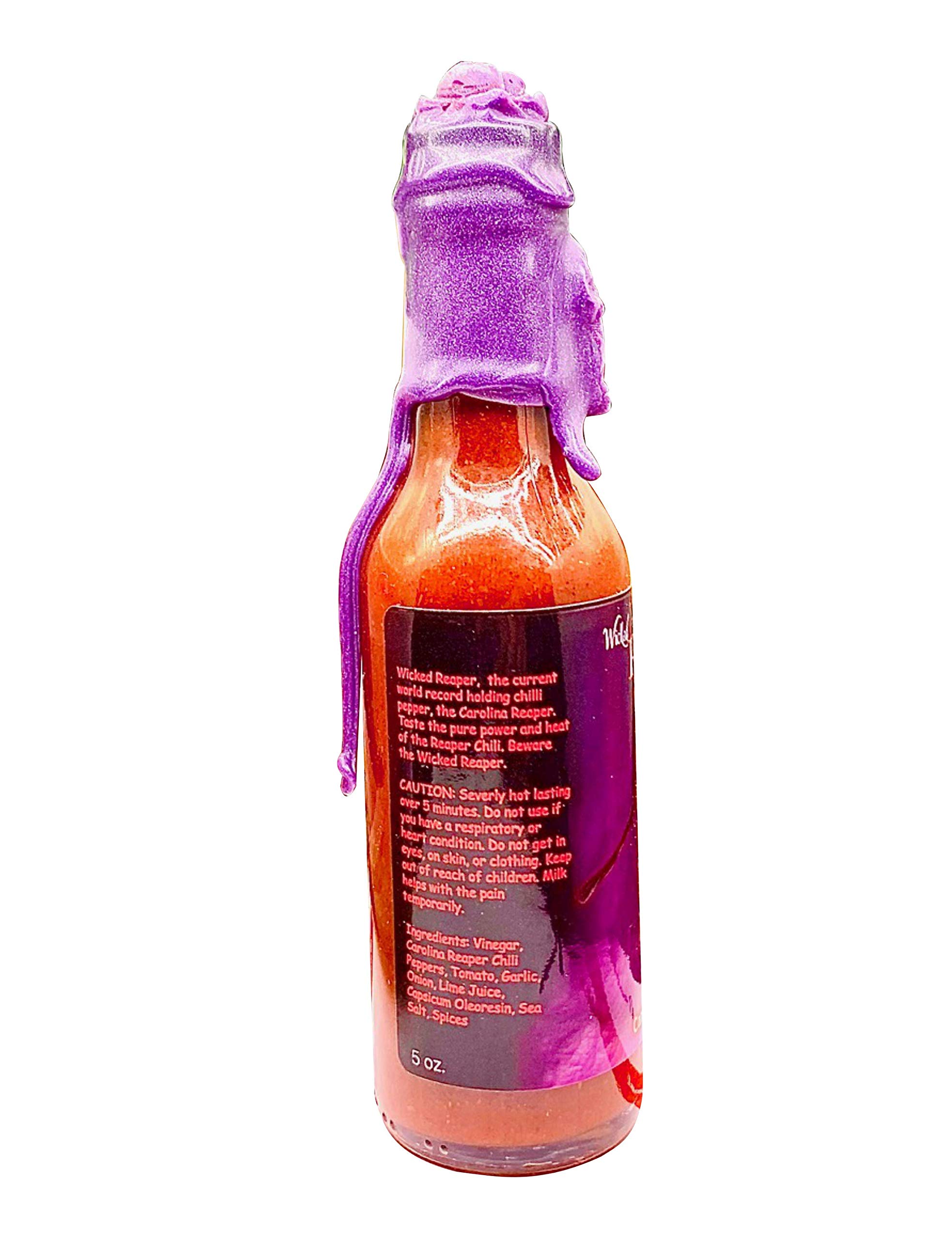 Wicked Reaper Reserve Carolina Reaper Hot Sauce - World's Hottest Chili Pepper Sauce (Purple) - Perfect for Spicy Food Lovers, Wings, Tacos & BBQ