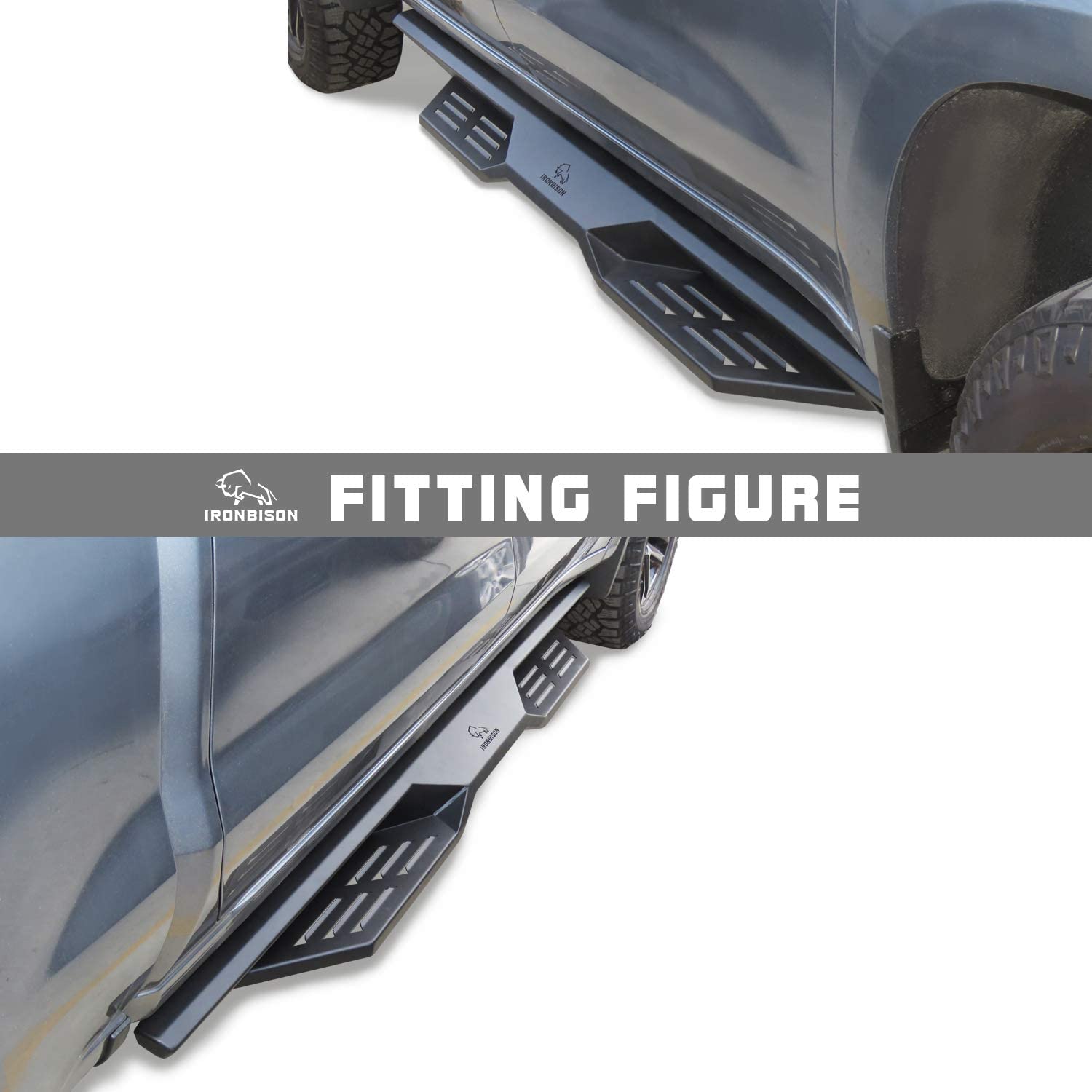Running Boards for 2019-2025 Chevy Silverado 1500 & GMC Sierra 1500 Crew Cab | 2020-2025 Silverado/Sierra 2500/3500 HD Pickup Truck Side Steps - Black Textured Nerf Bars - Easy Installation & Enhanced Truck Access