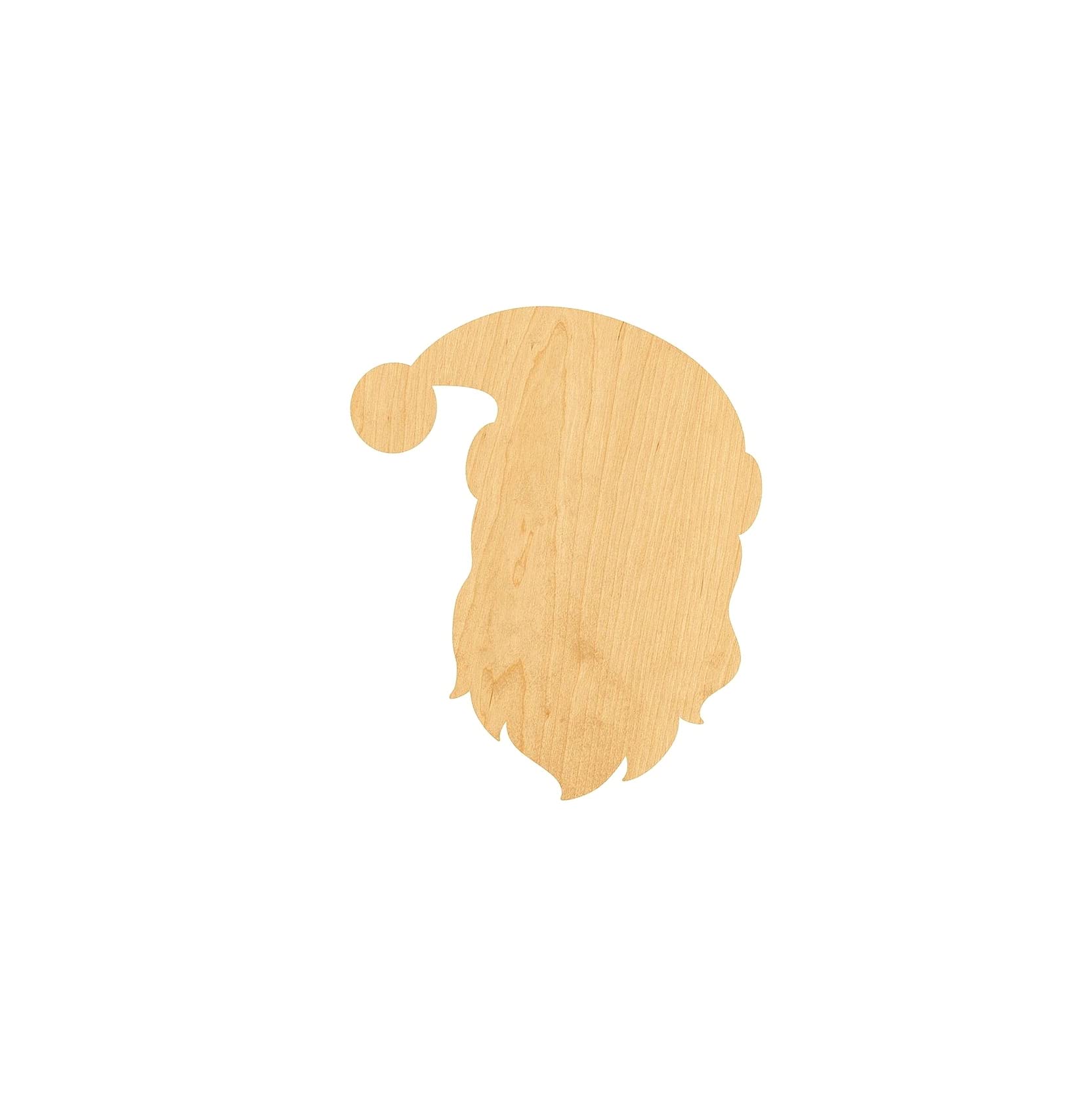 4 Pack Santa Claus Head Wood Cutouts - 1/8 Inch Thickness, 4 Inch Laser Cut Wood Shapes for DIY Crafts, Holiday Decorations & Christmas Ornaments - Perfect for Scrapbooking, Home Decor and Holiday Projects (L-116302LAZ)