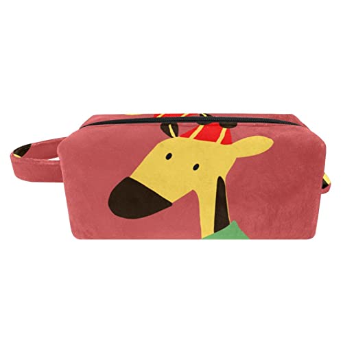 Cute Giraffe Print Makeup Bag - Travel Cosmetic Organizer with Zipper & Handle - Waterproof Toiletry Pouch for Women - Perfect for Travel, Gym, and Daily Essentials Storage