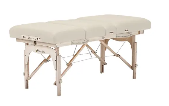 Earthlite Calistoga Portable Salon Massage Table - Lightweight & Adjustable Vanilla Creme Beauty Bed for Professional Spa, Home Use & Mobile Therapists