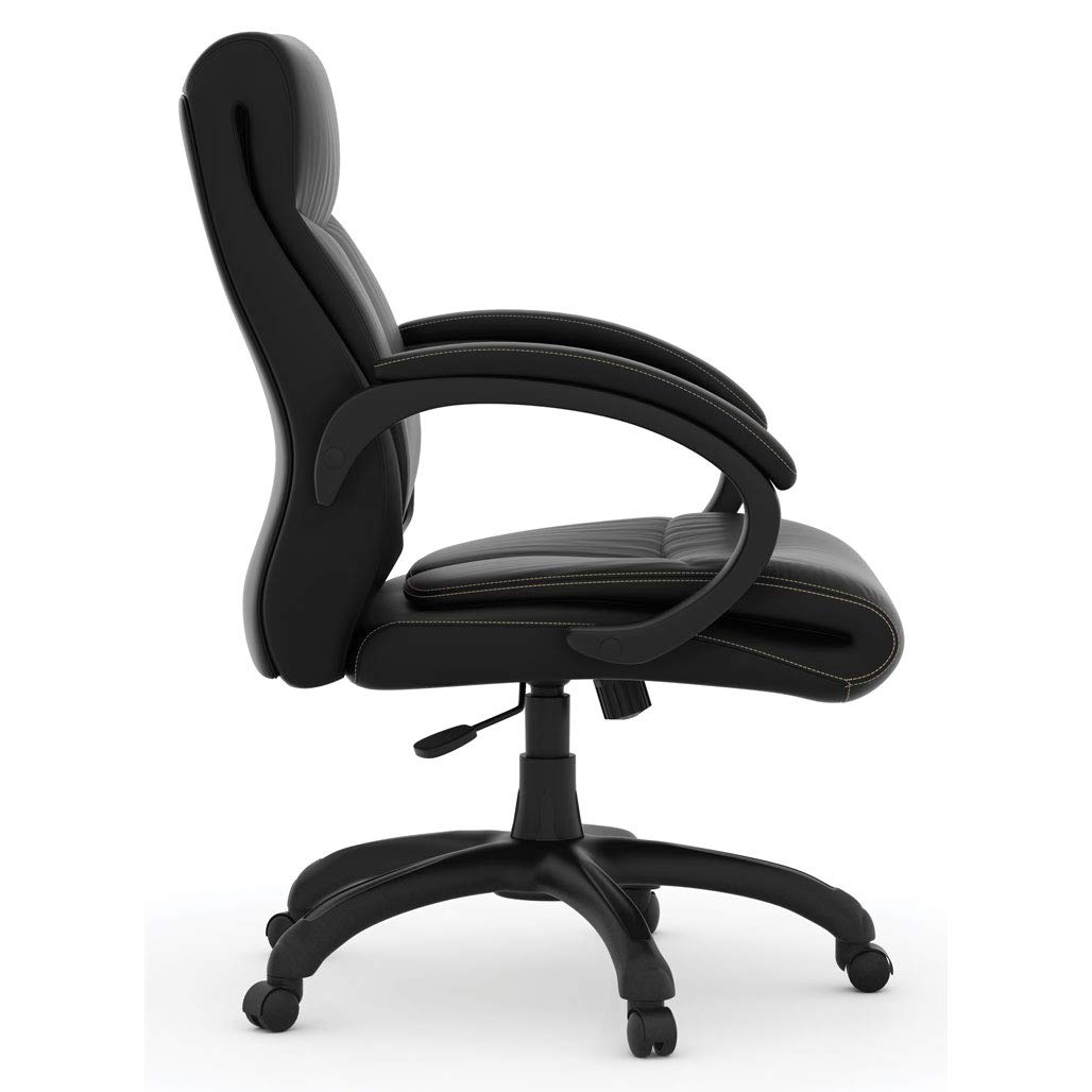OfficeSource Sierra Series Mid-Back Executive Office Chair - Ergonomic Black Mesh Chair for Home & Business Workspaces - Perfect for Long Hours of Comfortable Sitting