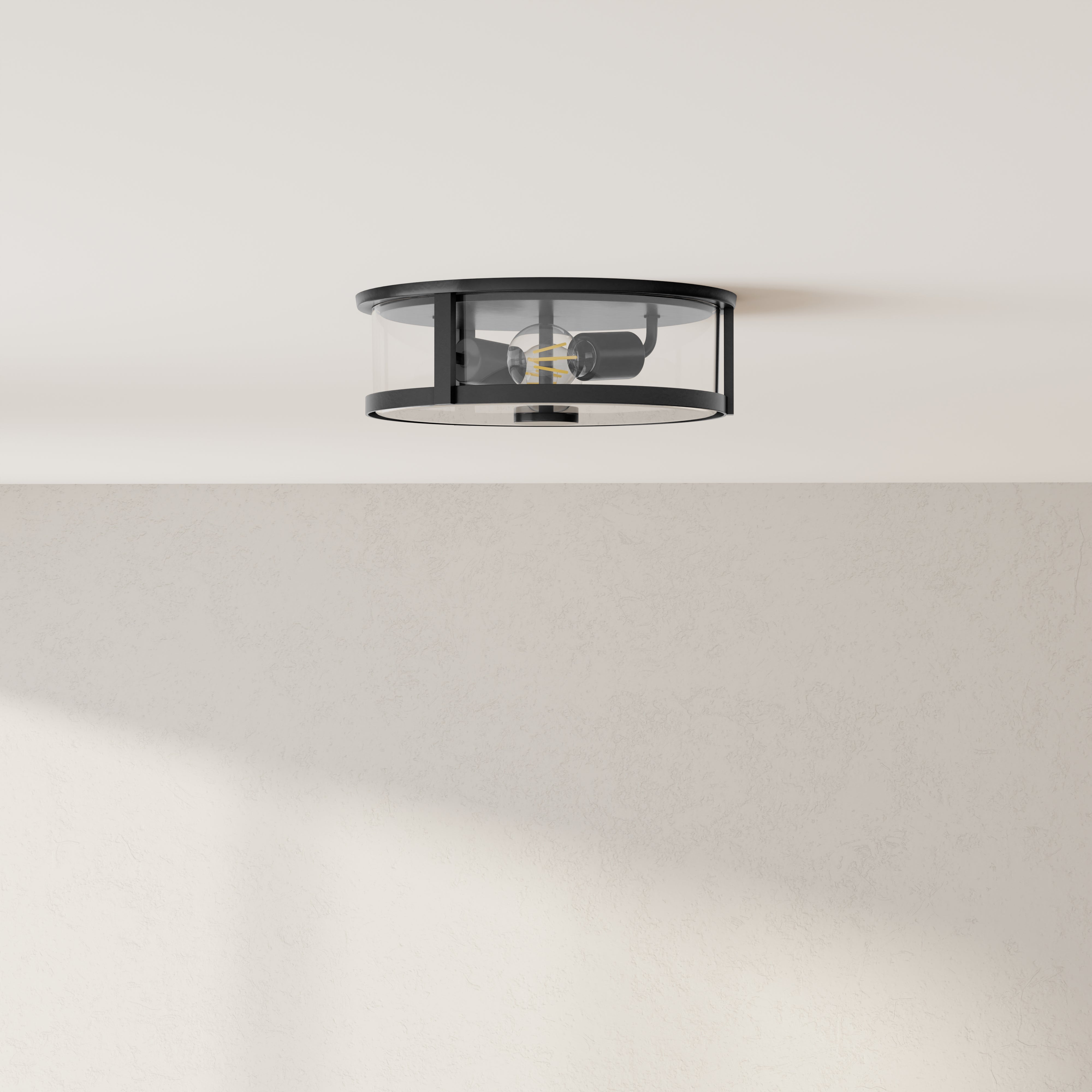 Gilliam Collection 12 5/8 Inch Two-Light Flush Mount Ceiling Light Fixture P350253 - Perfect for Bedroom, Hallway & Entryway Lighting