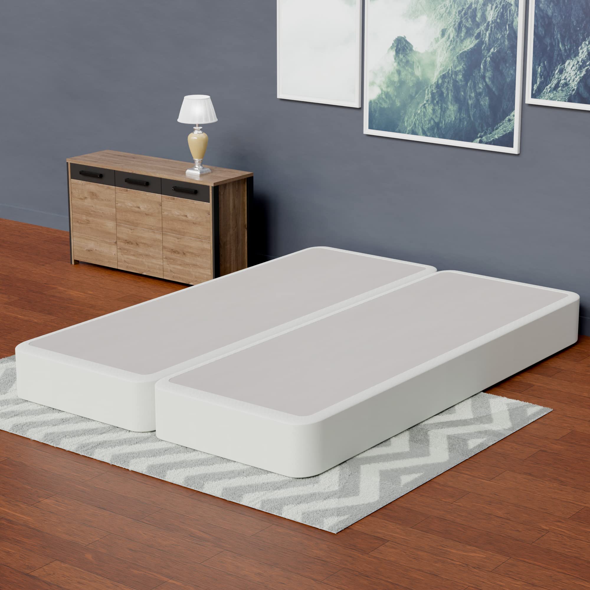 Split Box Spring Foundation for Full Size Mattress - 301B-4/6-3S - Sturdy Bed Base Support for Enhanced Comfort in Bedrooms, Guest Rooms, and Dormitories