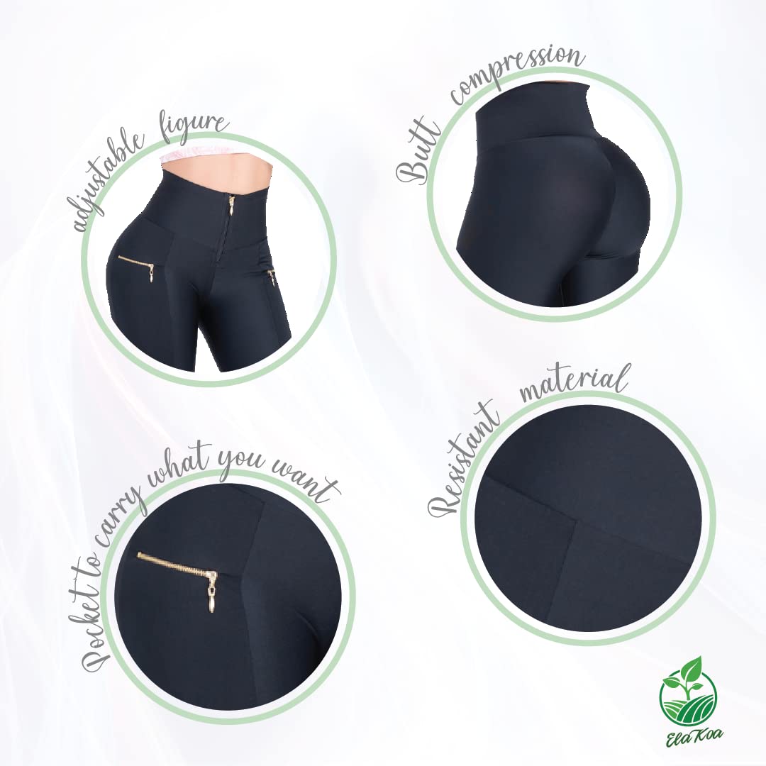 Best Colombian Fajas for Women - Soft, Comfortable & Breathable High-Waisted Leggings - Slimming Shapewear for Everyday Wear - Perfect for Workouts, Yoga & Daily Comfort (Black)