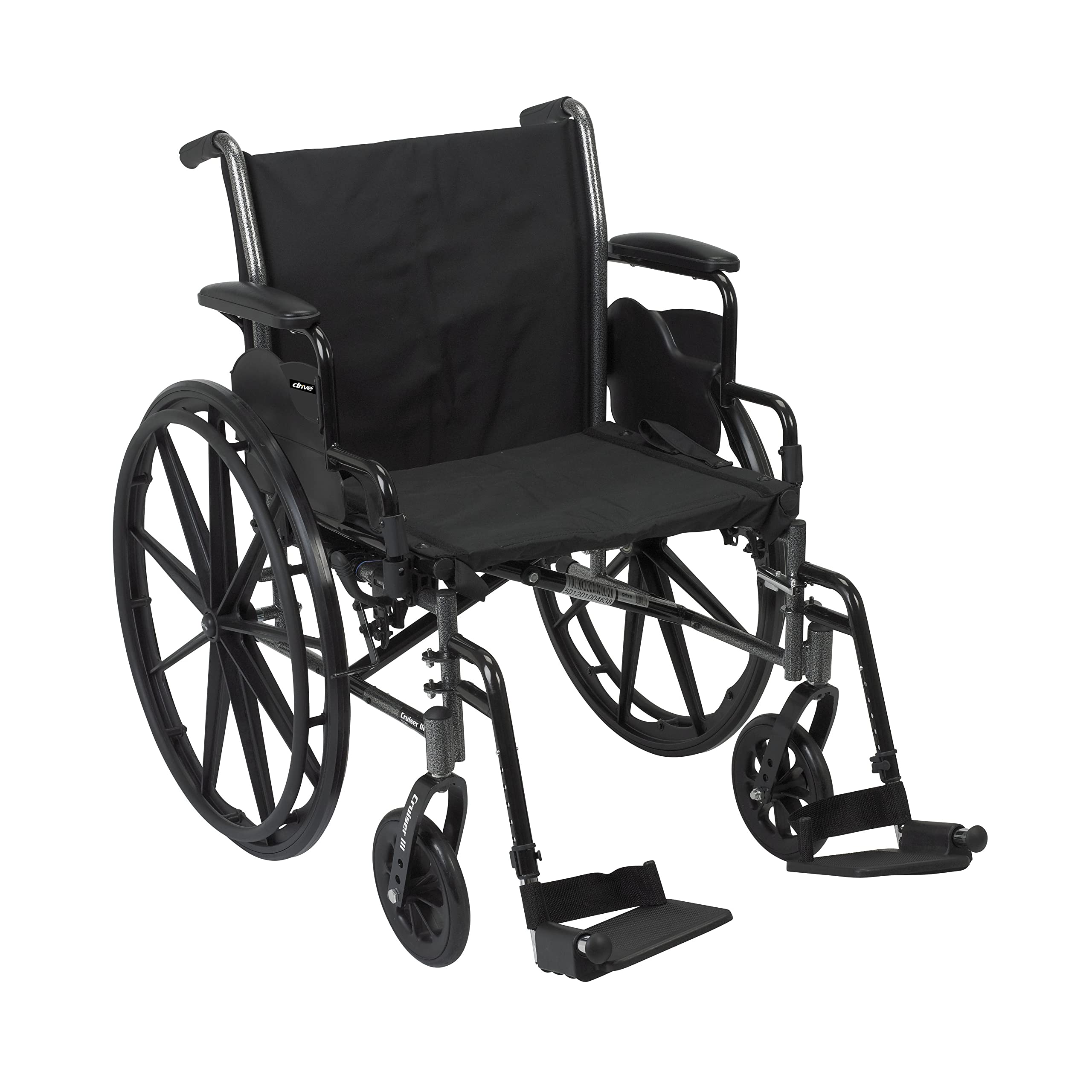 Drive Medical Cruiser III Lightweight Wheelchair - Flip Back Removable Arms, Desk Arms & Swing Away Footrests - 20