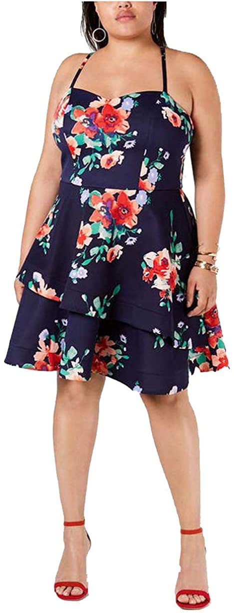 Sequin Hearts Women's Floral Tiered Party Dress - Elegant Juniors Formal Gown for Prom, Homecoming, and Special Occasions