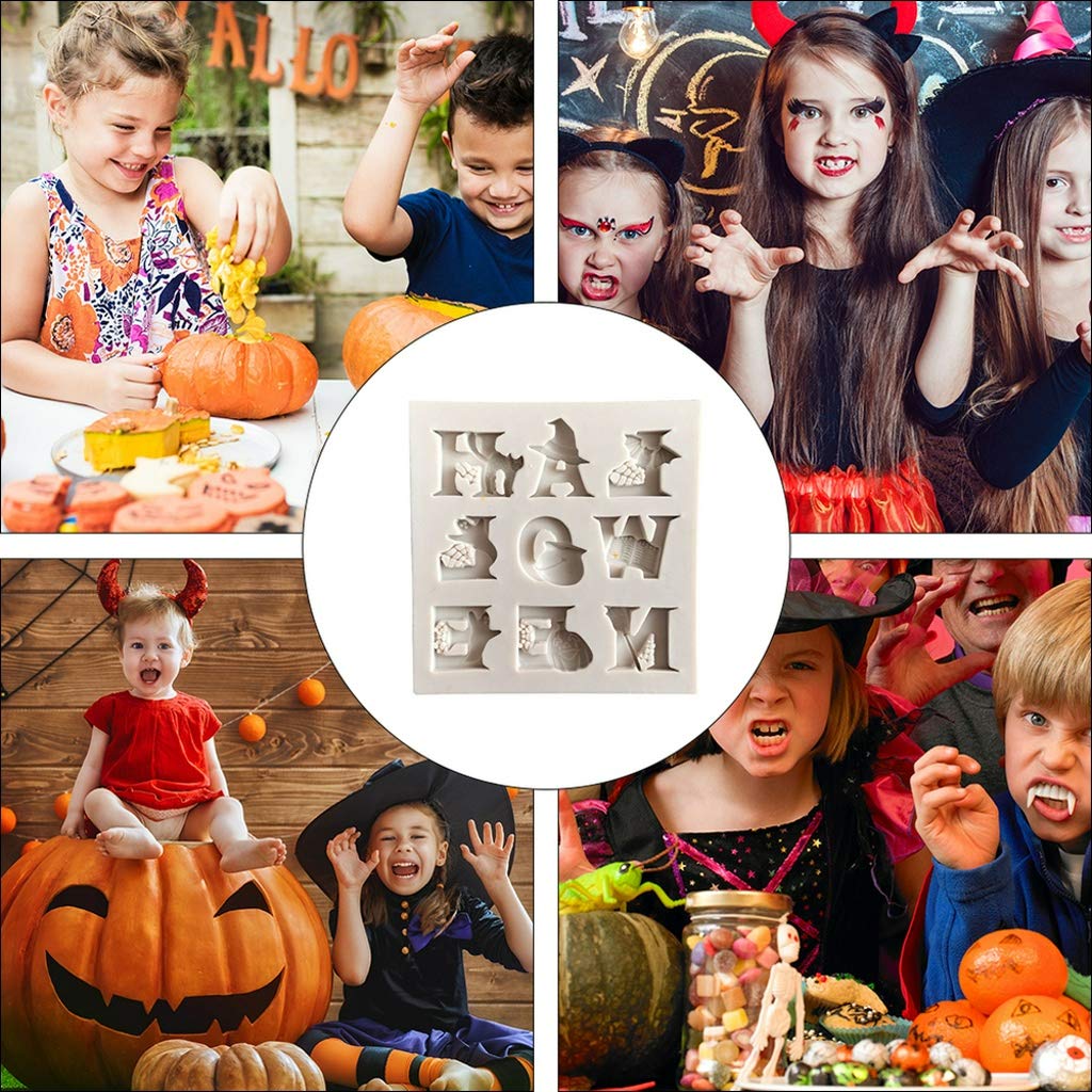 DOITOOL 2-Pack Silicone Baking Molds - Pumpkin & Letter Shapes for Cake, Fondant, Candy, Dog Treats & Gummy Making - Reusable Food Grade Mold for Halloween, Christmas & Party Desserts