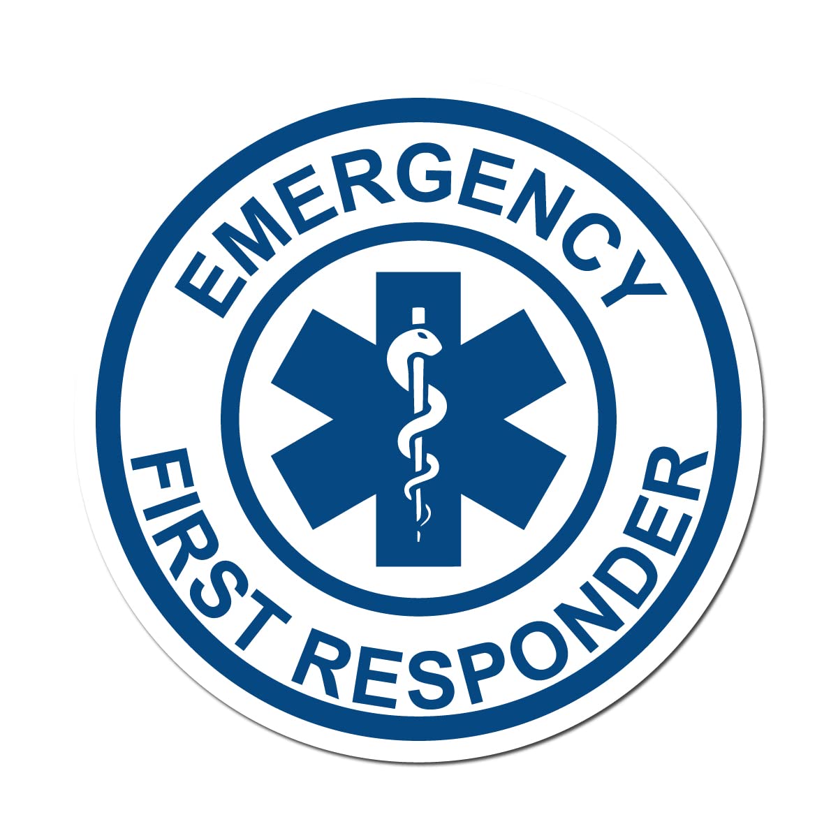 Emergency First Responder Hard Hat Vinyl Decal - 4 Inch Full Color Circle Arc Design - Perfect for Firefighters, EMTs, Construction Workers & Safety Professionals