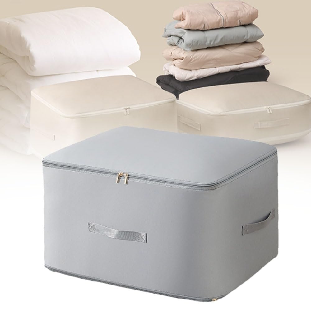 2024 Heavy Duty Self Compression Moving Organizer Bags - Ultra Space Saving Storage for Comforters, Blankets & Bedding (Grey, X-Large) | Perfect for Home Organization, Moving & Travel