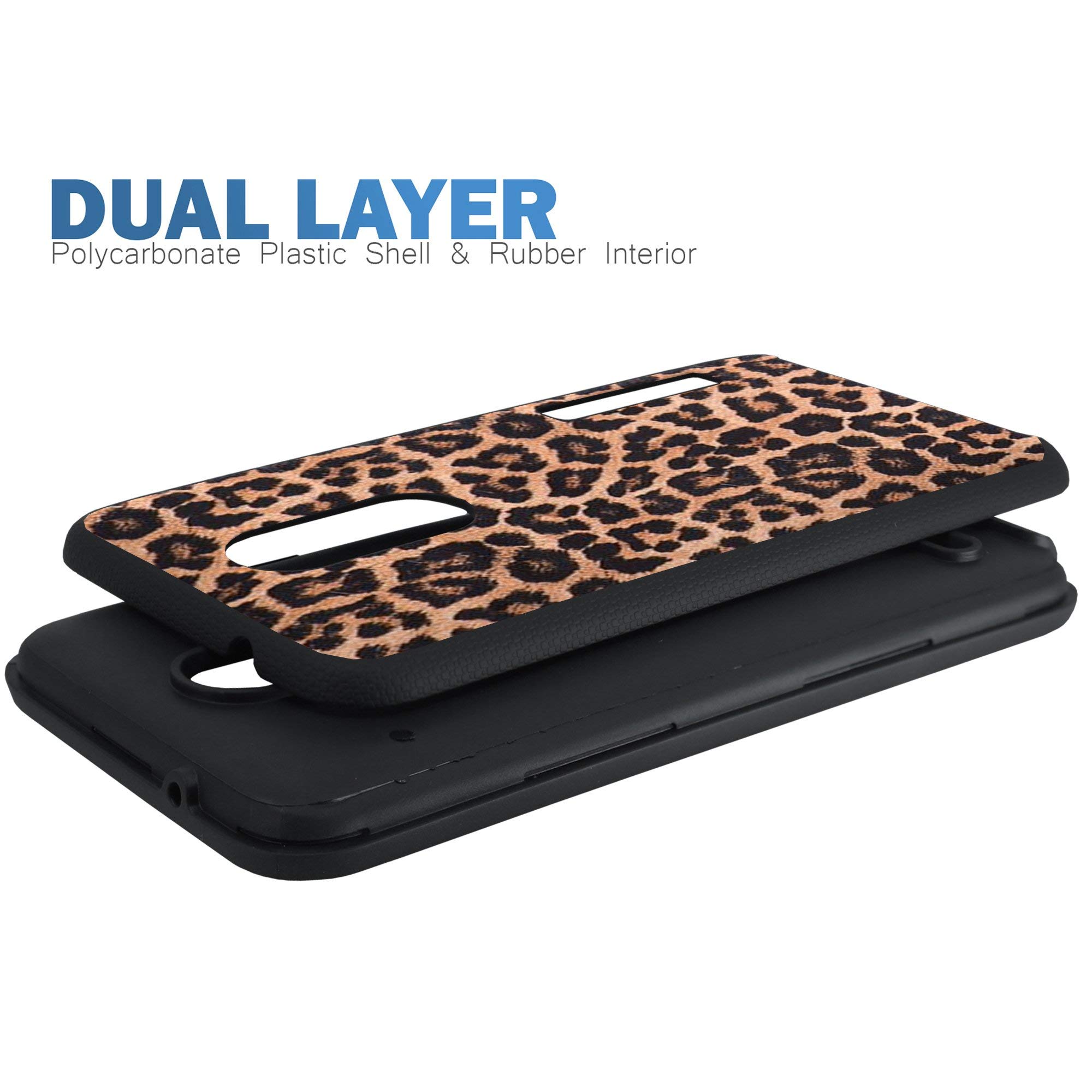 LG Stylo 5 (2019) Hybrid Case - Slim Dual Layer Protective Cover with Rubberized Grip Tactical Design | Leopard Print | Shockproof & Scratch Resistant | Perfect for Outdoor Activities, Work & Daily Use