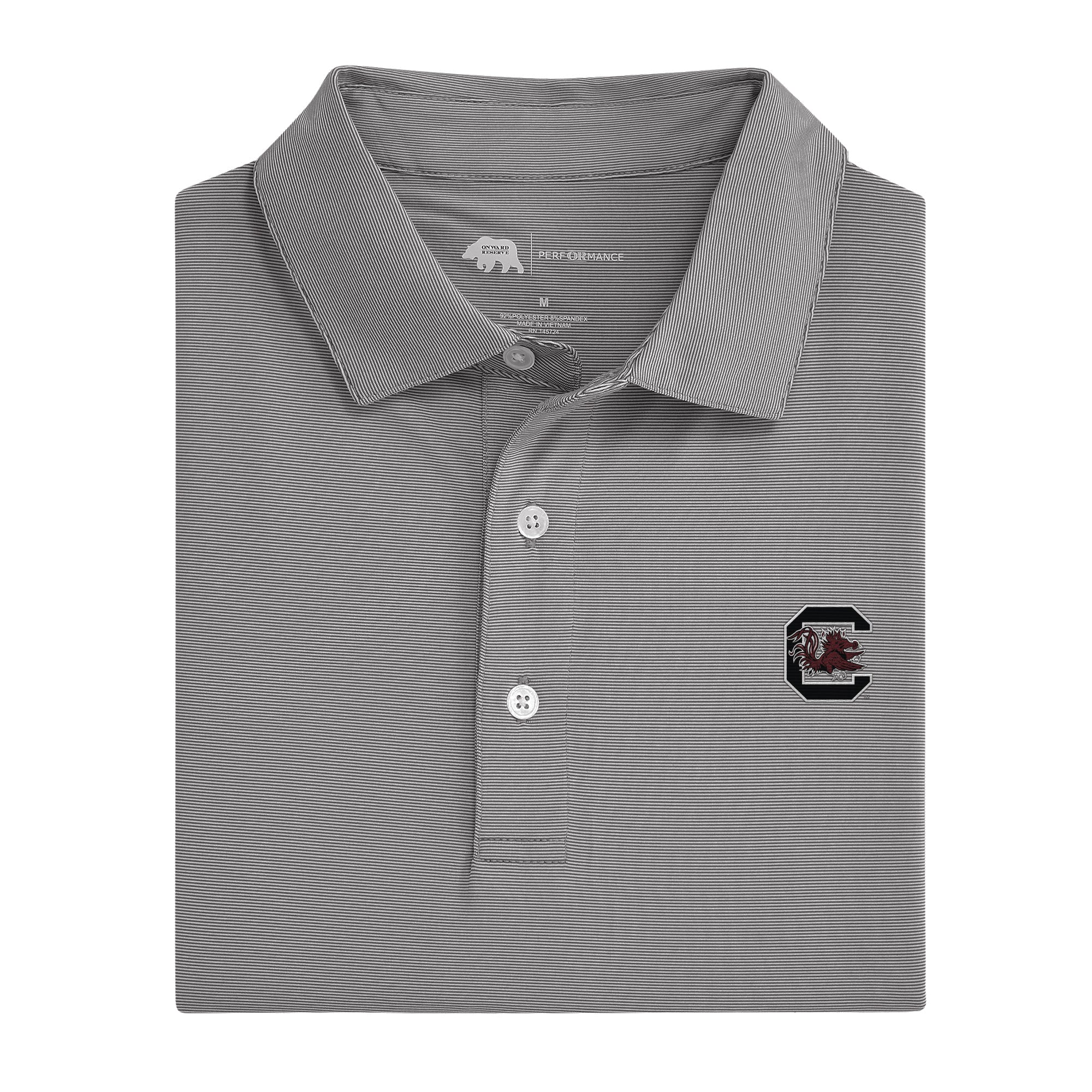 University of South Carolina Hairline Stripe Performance Polo Shirt - Moisture Wicking, Breathable Fabric for Men - Perfect for Game Day, Golf & Casual Wear