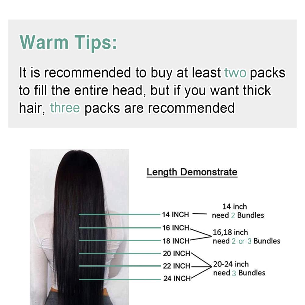 Straight Clip in Hair Extensions for Black Women - 8pcs Real Human Hair Set with 18 Clips & Double Lace Weft, 120g, 100% Soft Natural Black Hair (24Inch, #1B) - Perfect for Daily Styling, Parties & Special Occasions