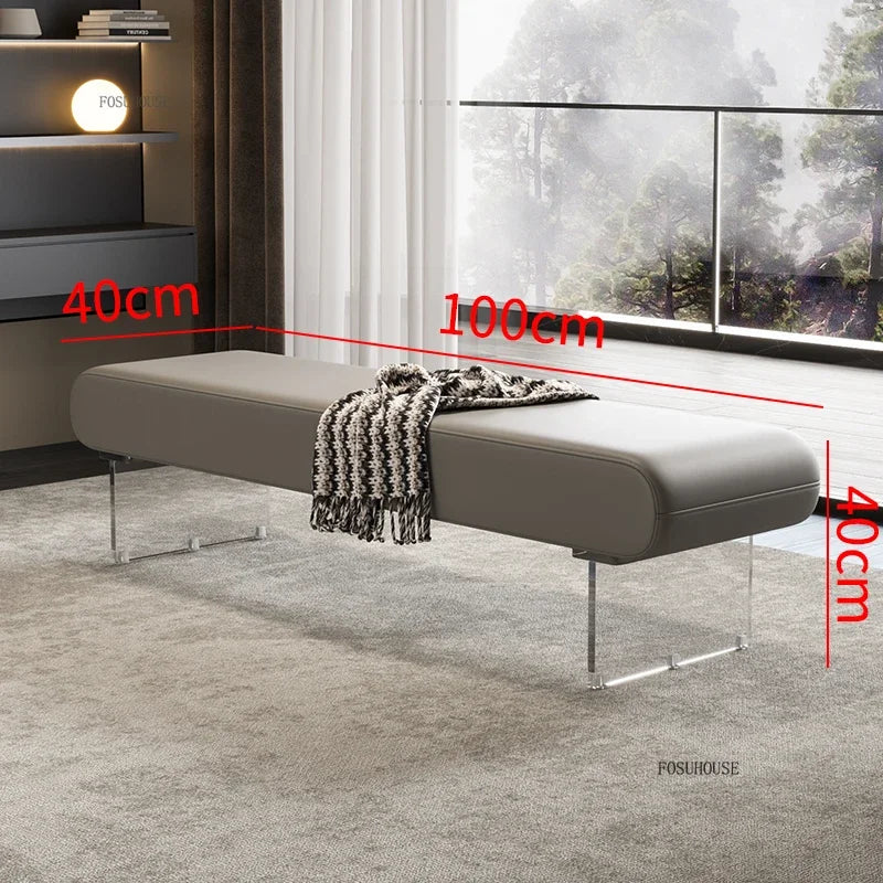 Modern Acrylic Shoe Bench - Contemporary Entryway Seating for Small Spaces | Durable Shoe Storage Organizer for Hallway, Bedroom & Closet | Stylish Shoe Rack with Clear Design