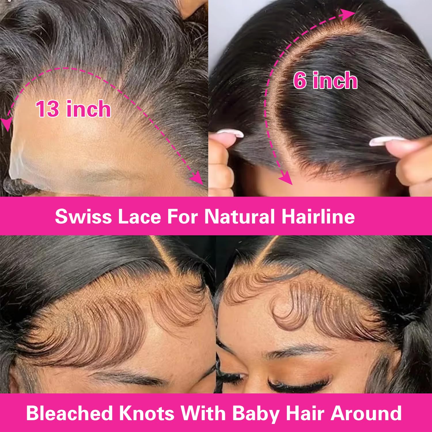 30 Inch 13x6 HD Transparent Glueless Lace Front Human Hair Wigs - 250% Density #1 Jet Black with Baby Hair for Women | Natural Look for Daily Wear, Cosplay & Special Occasions