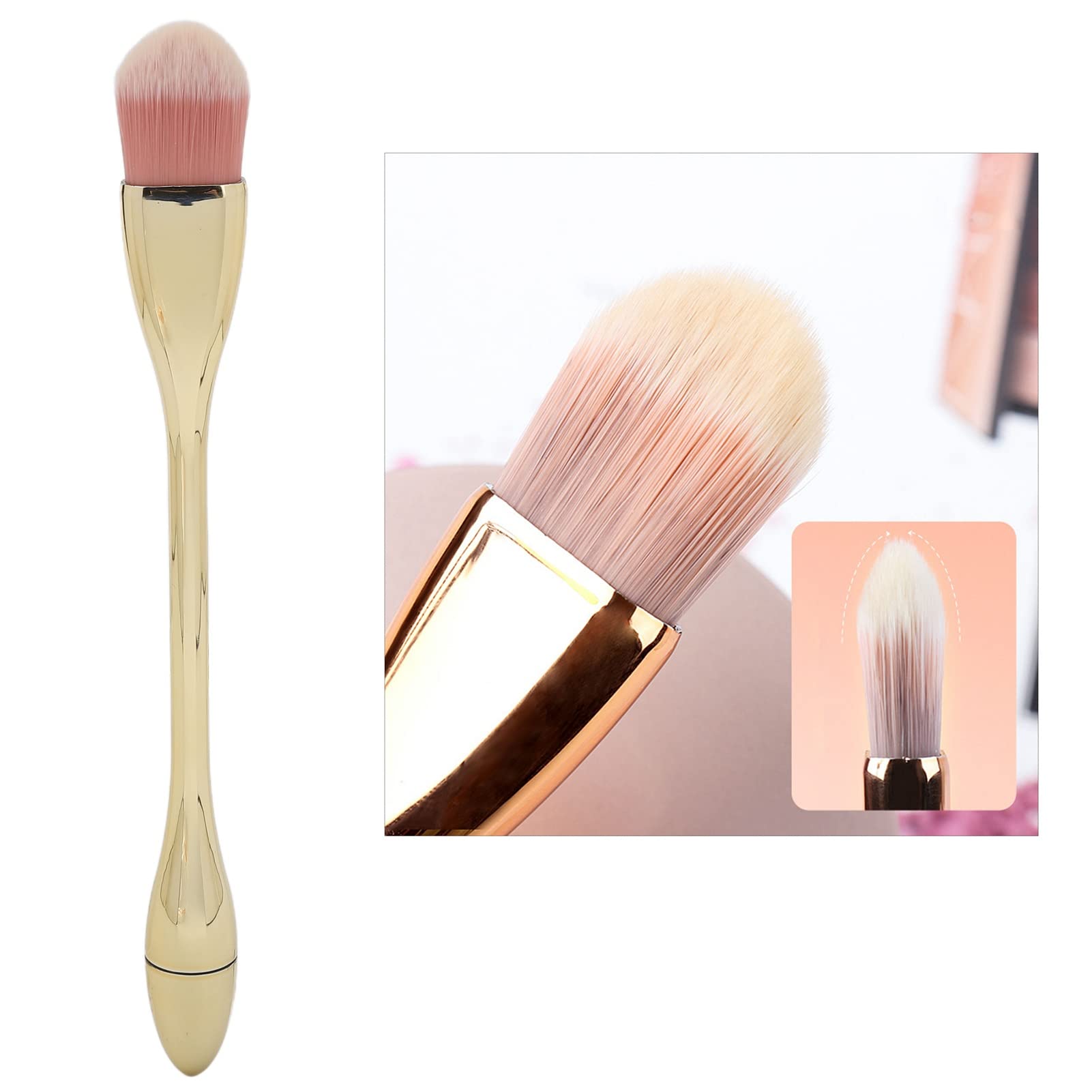 Professional Nail Dust Brush Set - Champagne Gold Manicure Tools for Cleaning Dust & Makeup, Nail Art Brush Kit with Soft Bristles | Perfect for Salon, Home Nail Care & DIY Manicures